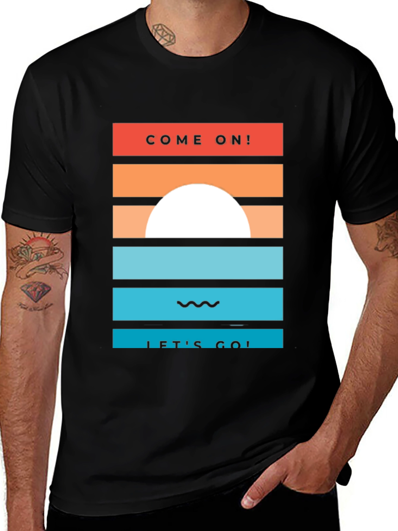 Variant 15 of Sunset Graphic Tee - Come On! Let's Go!