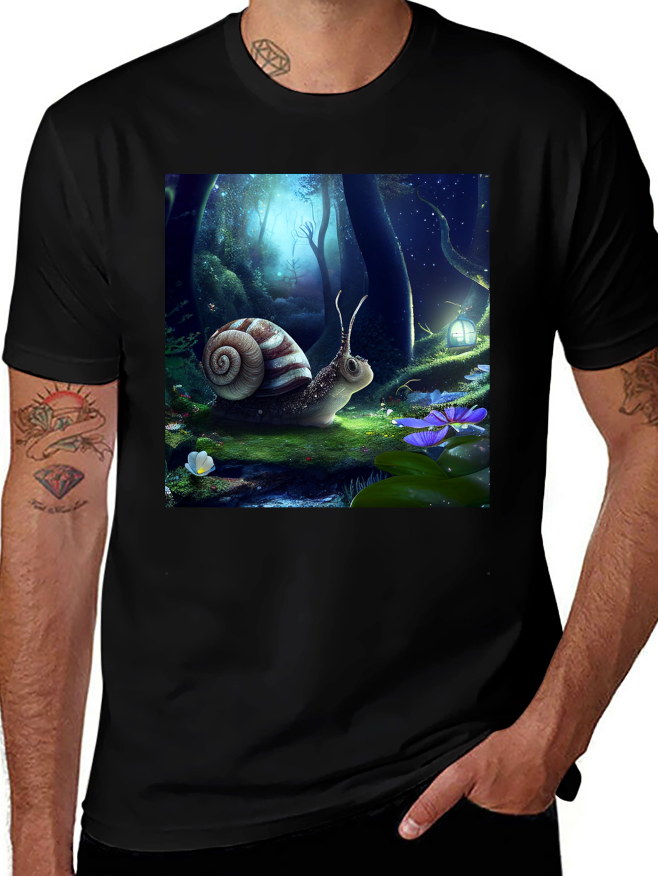 Variant 6 of Enchanted Forest Snail Graphic Tee