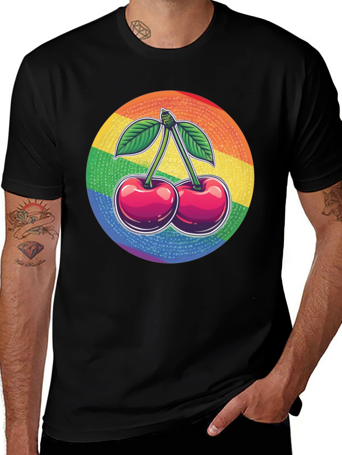 Variant 14 of Rainbow Cherry Graphic T-Shirt - Pride Edition