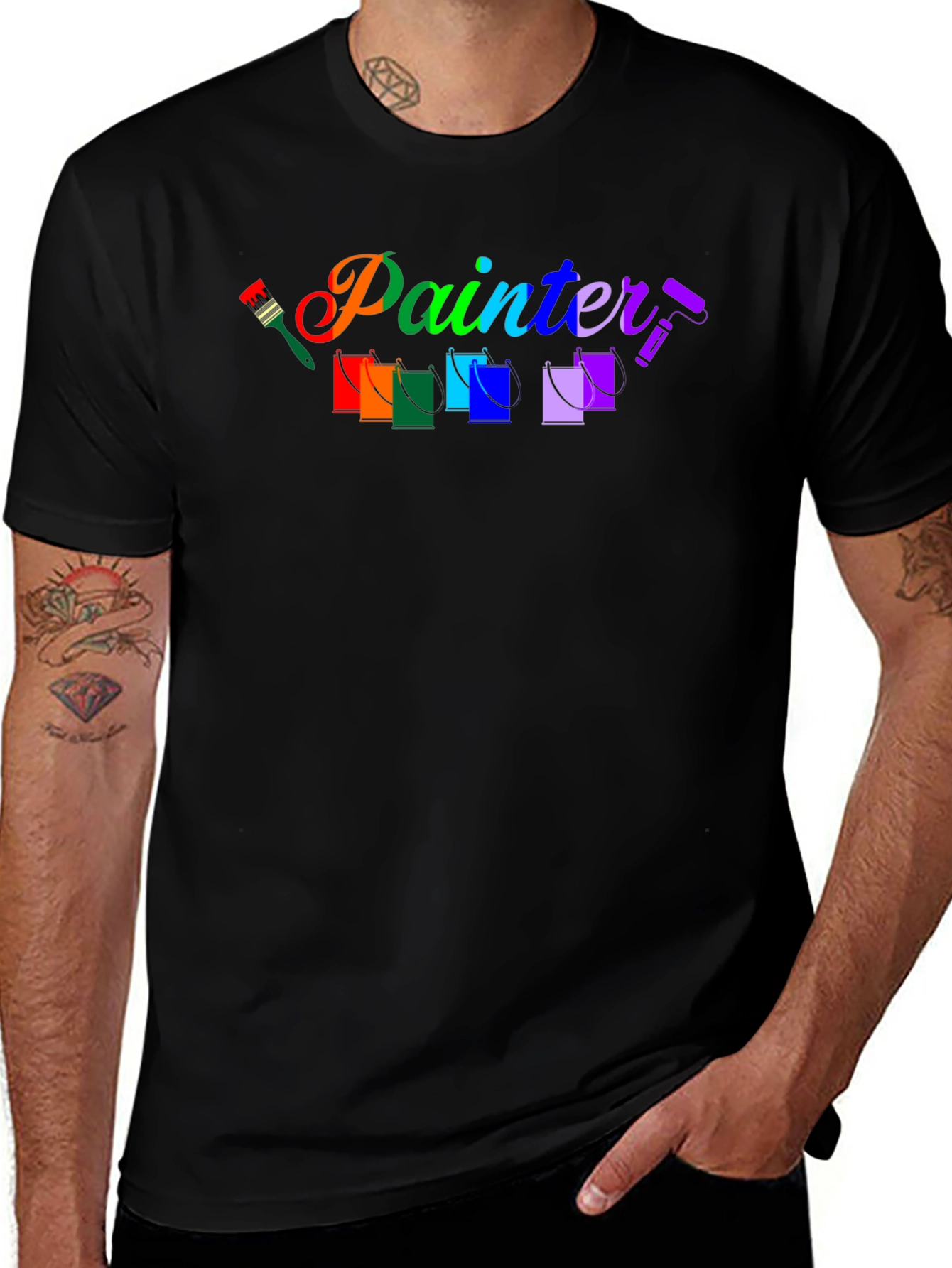 Variant 19 of Painter T-Shirt - Artistic Rainbow Design