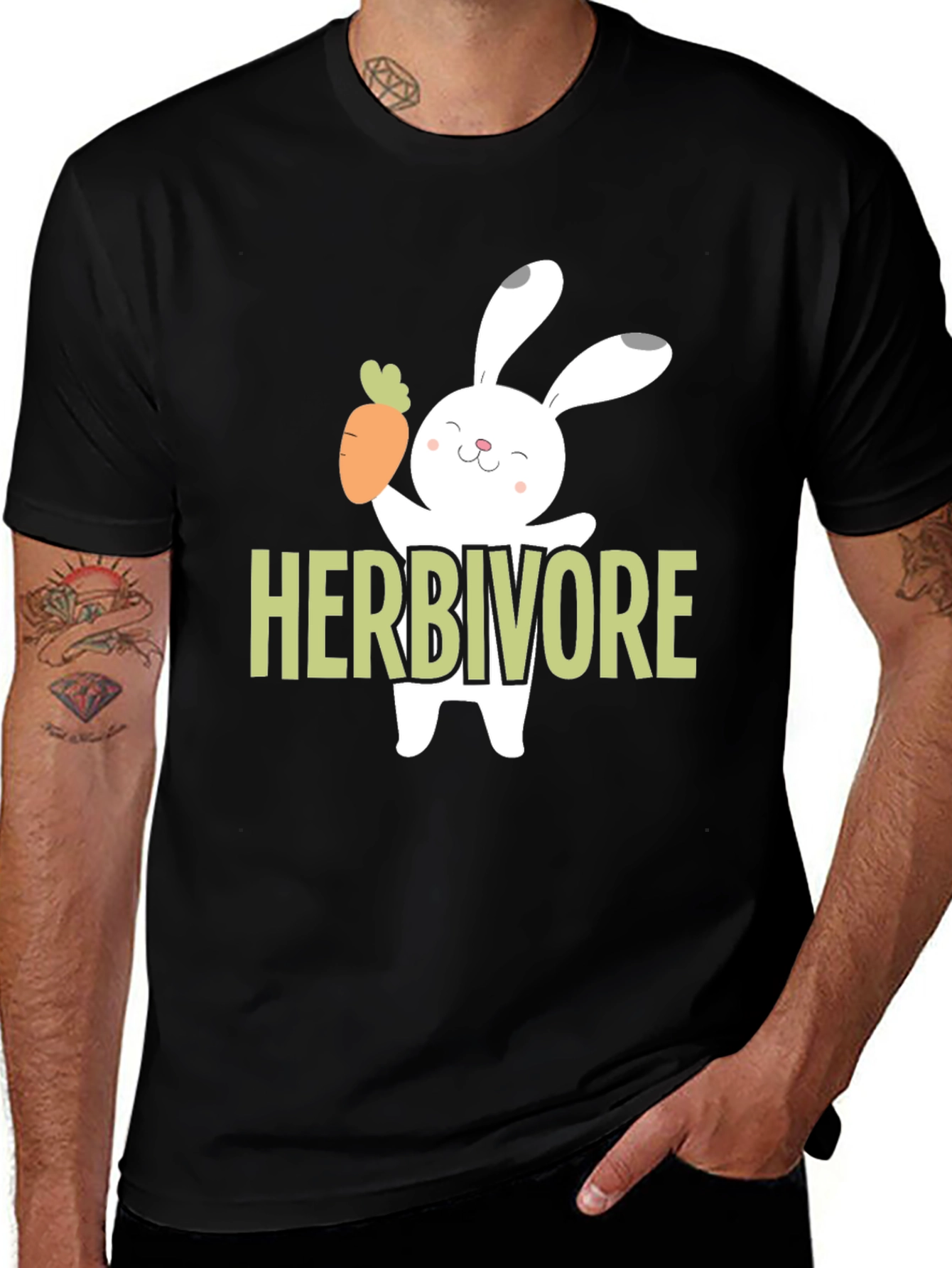 Variant 8 of Herbivore T-Shirt Cute Bunny Carrot Vegetarian Tee