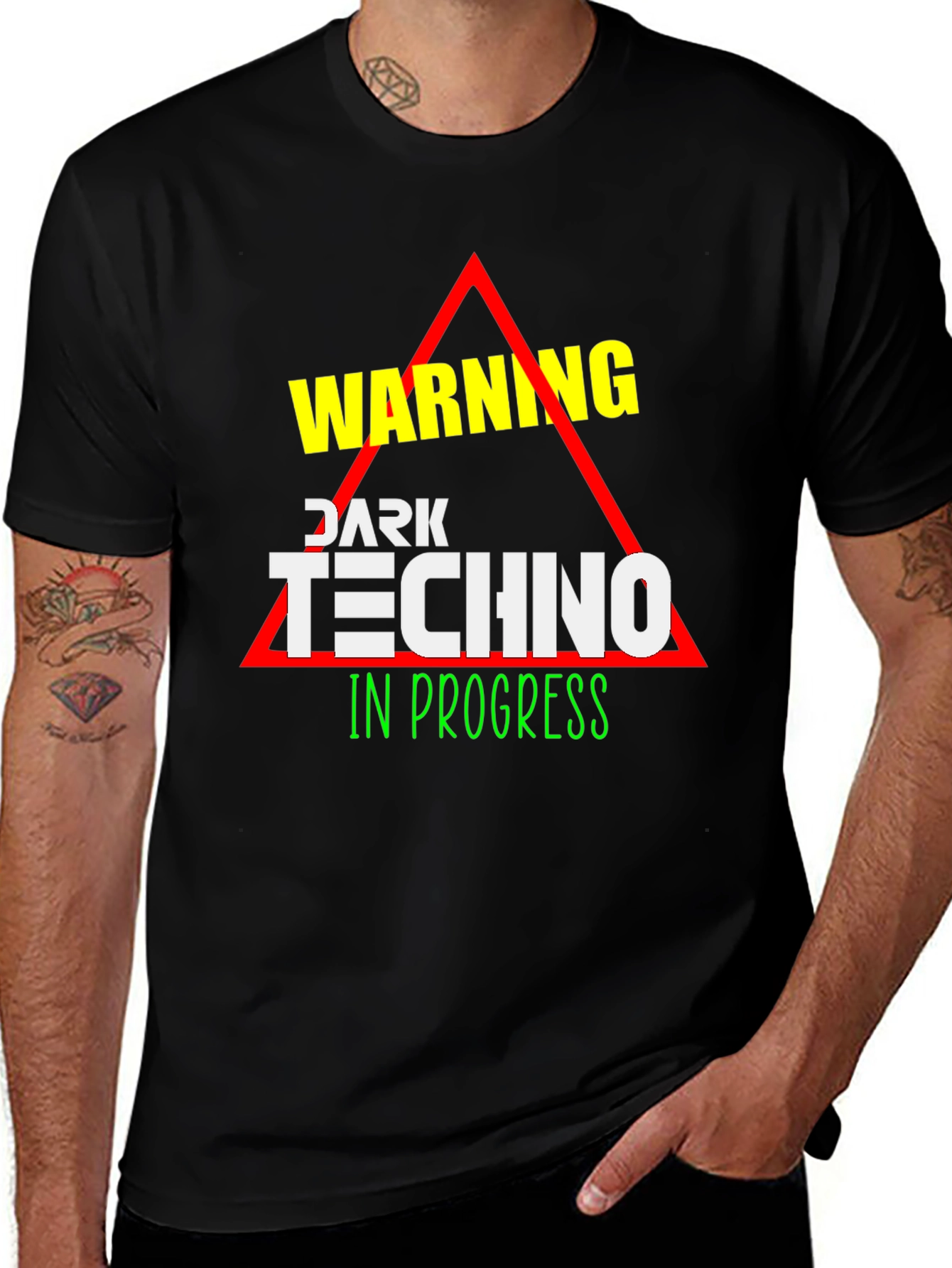 Variant 22 of Dark Techno Warning T-Shirt
