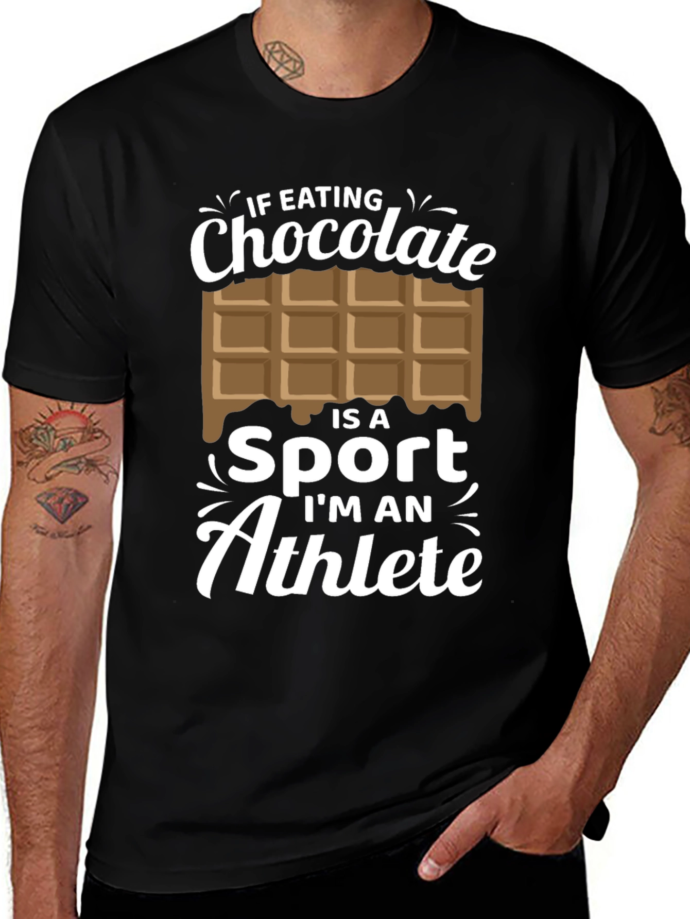 Variant 17 of Chocolate Athlete Graphic Tee - Funny Foodie Shirt
