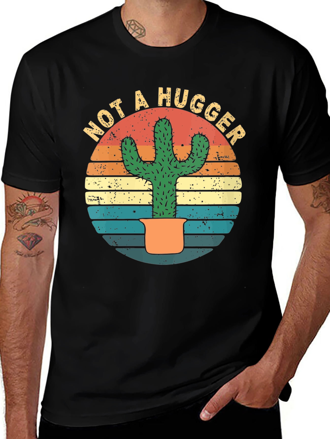Variant 20 of Not a Hugger Cactus T-Shirt - Funny Graphic Tee