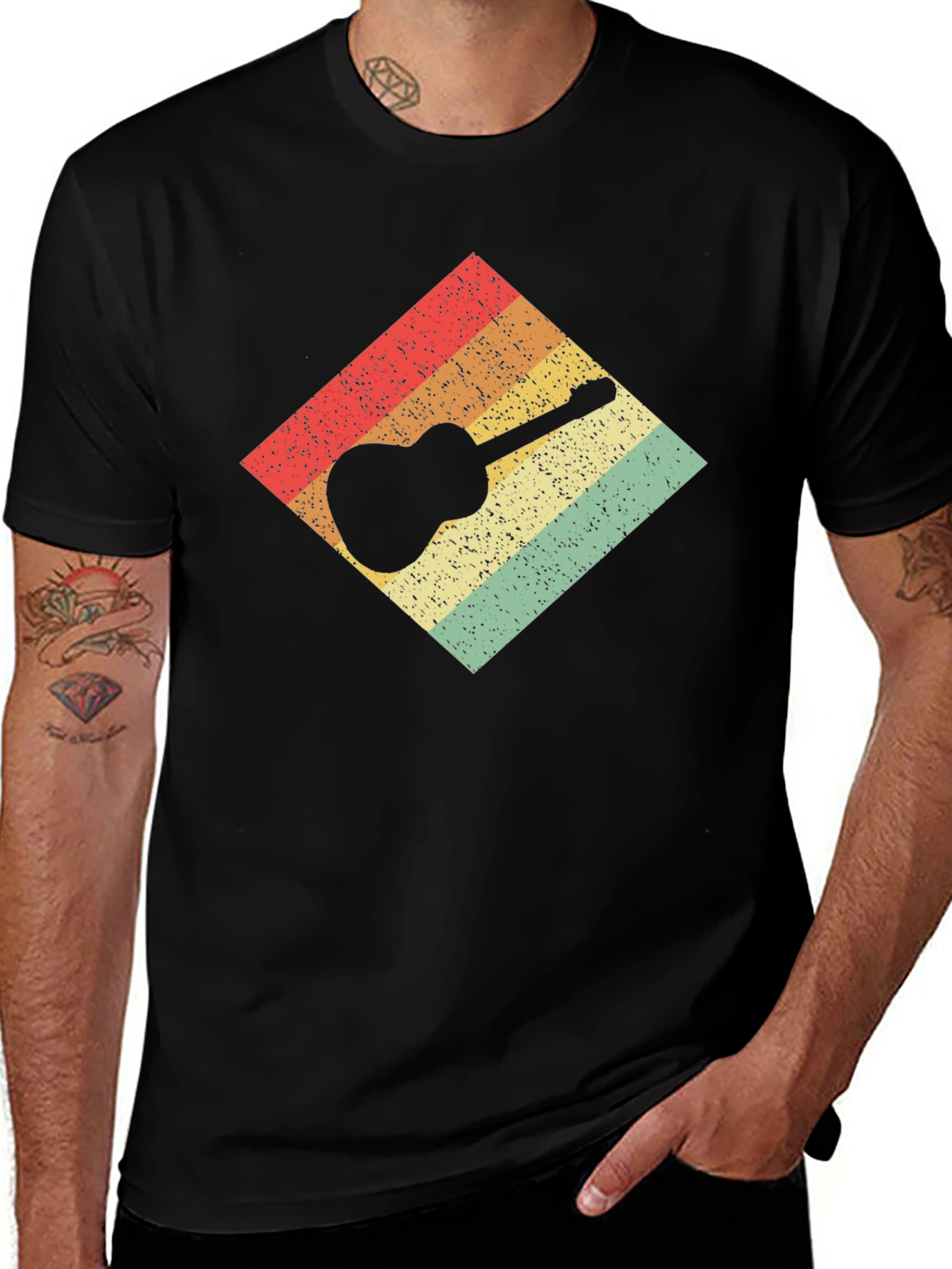 Variant 8 of Retro Guitar T-Shirt: Vintage Style Tee