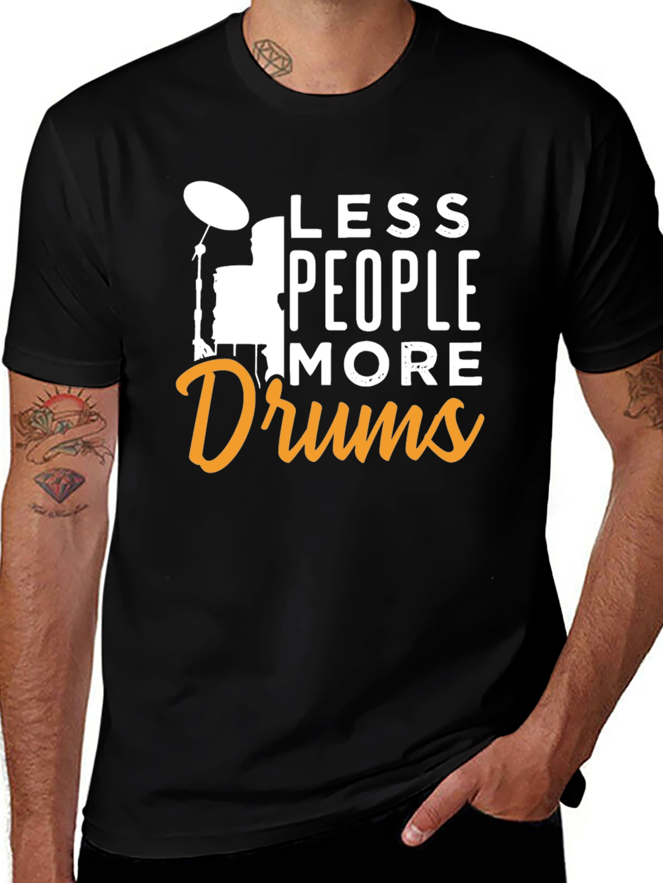 Variant 28 of Less People More Drums Graphic T-Shirt