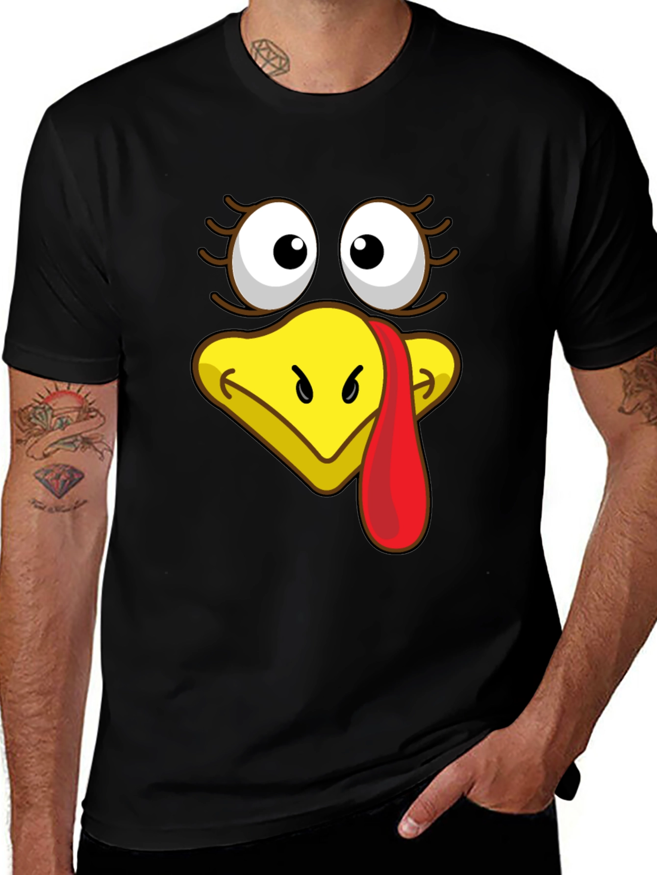 Variant 22 of Turkey Face Graphic T-Shirt - Thanksgiving Apparel