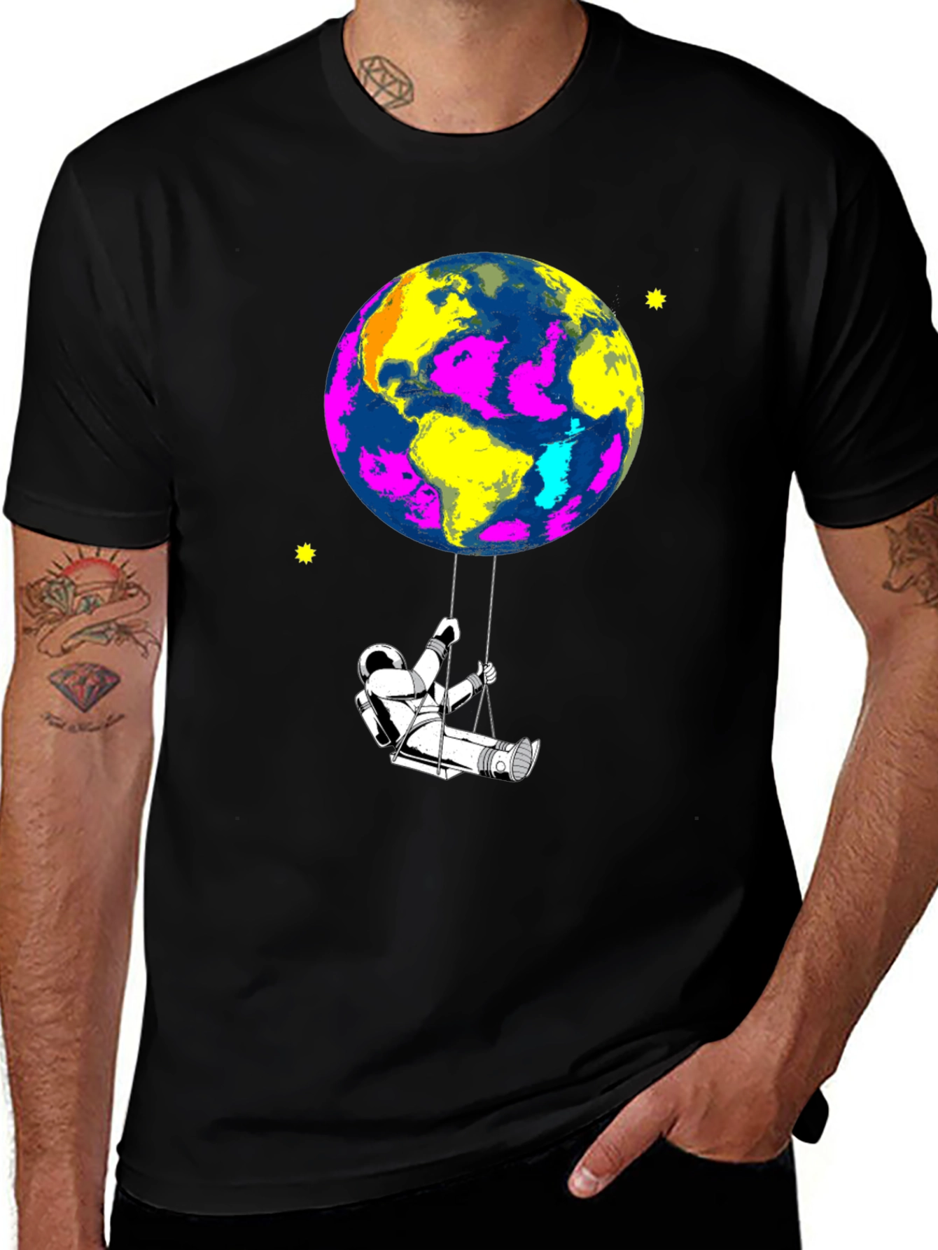 Astronaut Swing Earth Graphic Tee