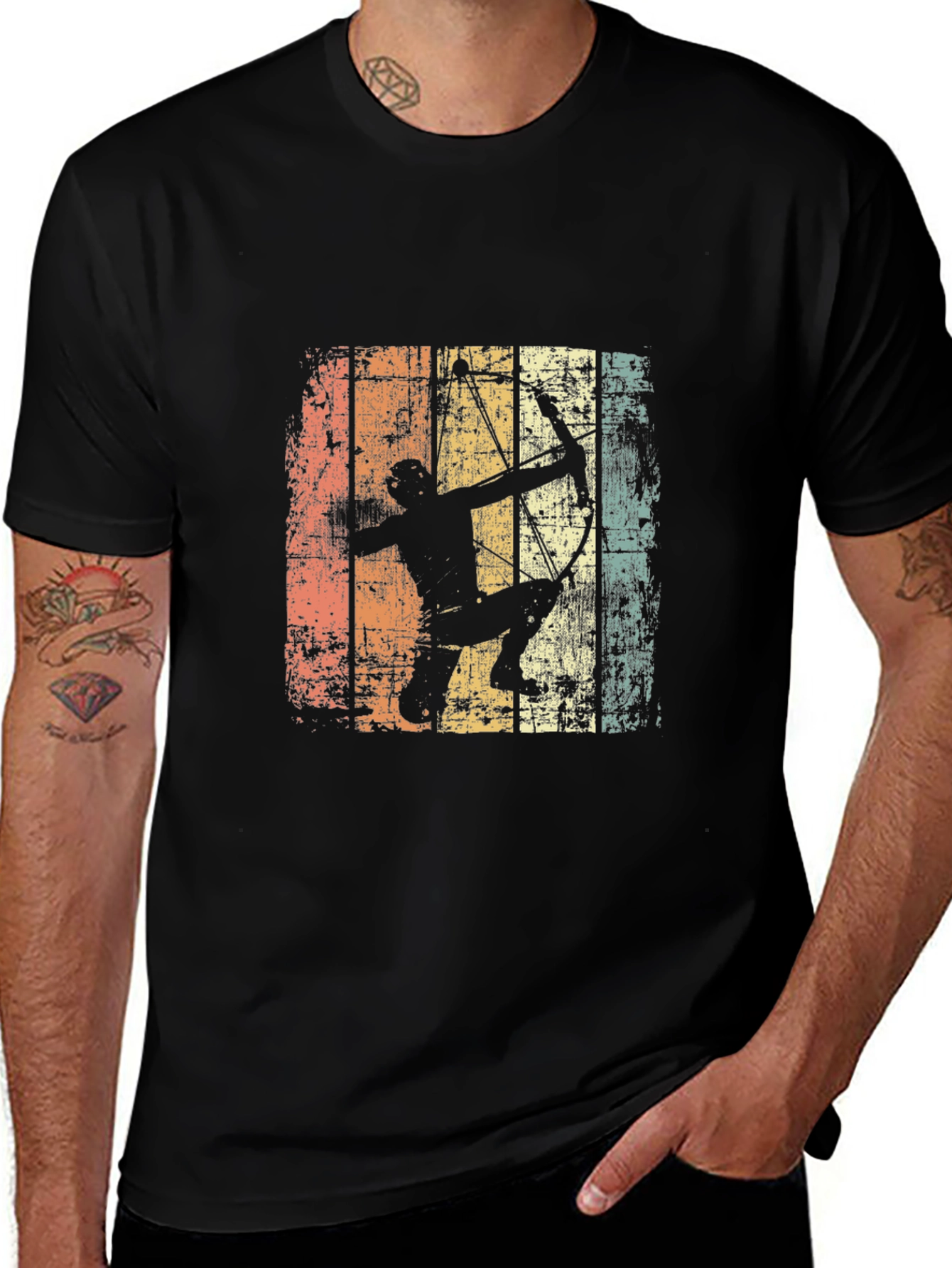 Variant 17 of Archery Silhouette Vintage Style T-Shirt