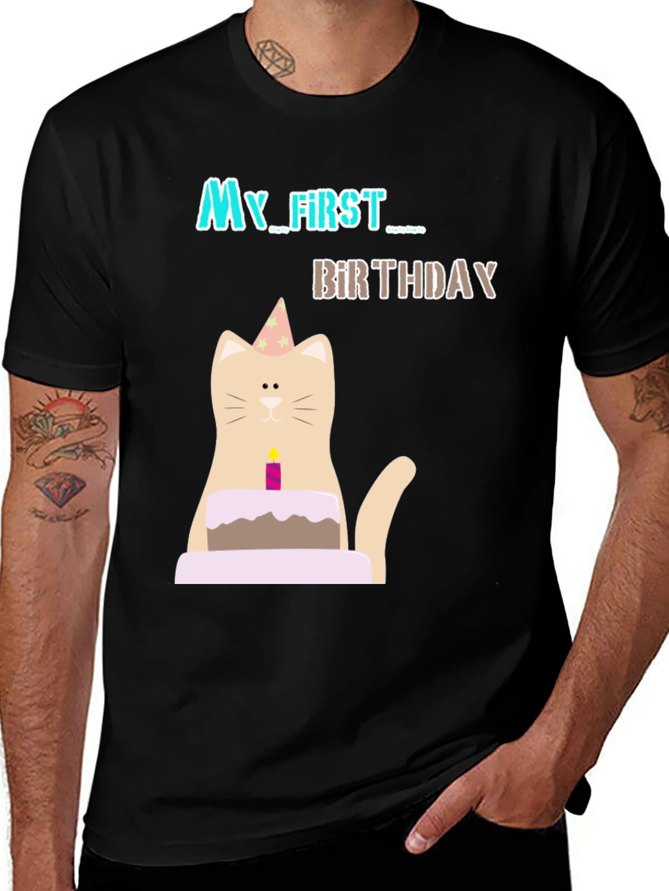 Variant 13 of My First Birthday Cat Graphic T-Shirt