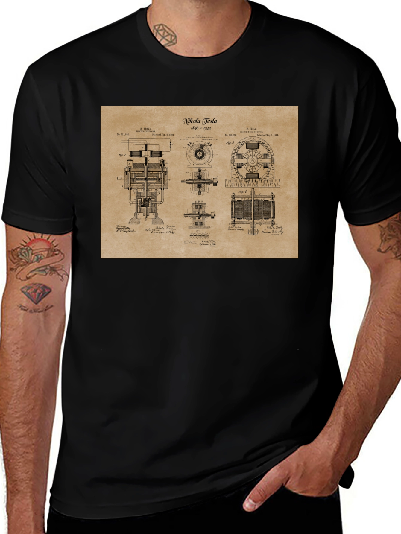 Variant 15 of Nikola Tesla Blueprint T-Shirt
