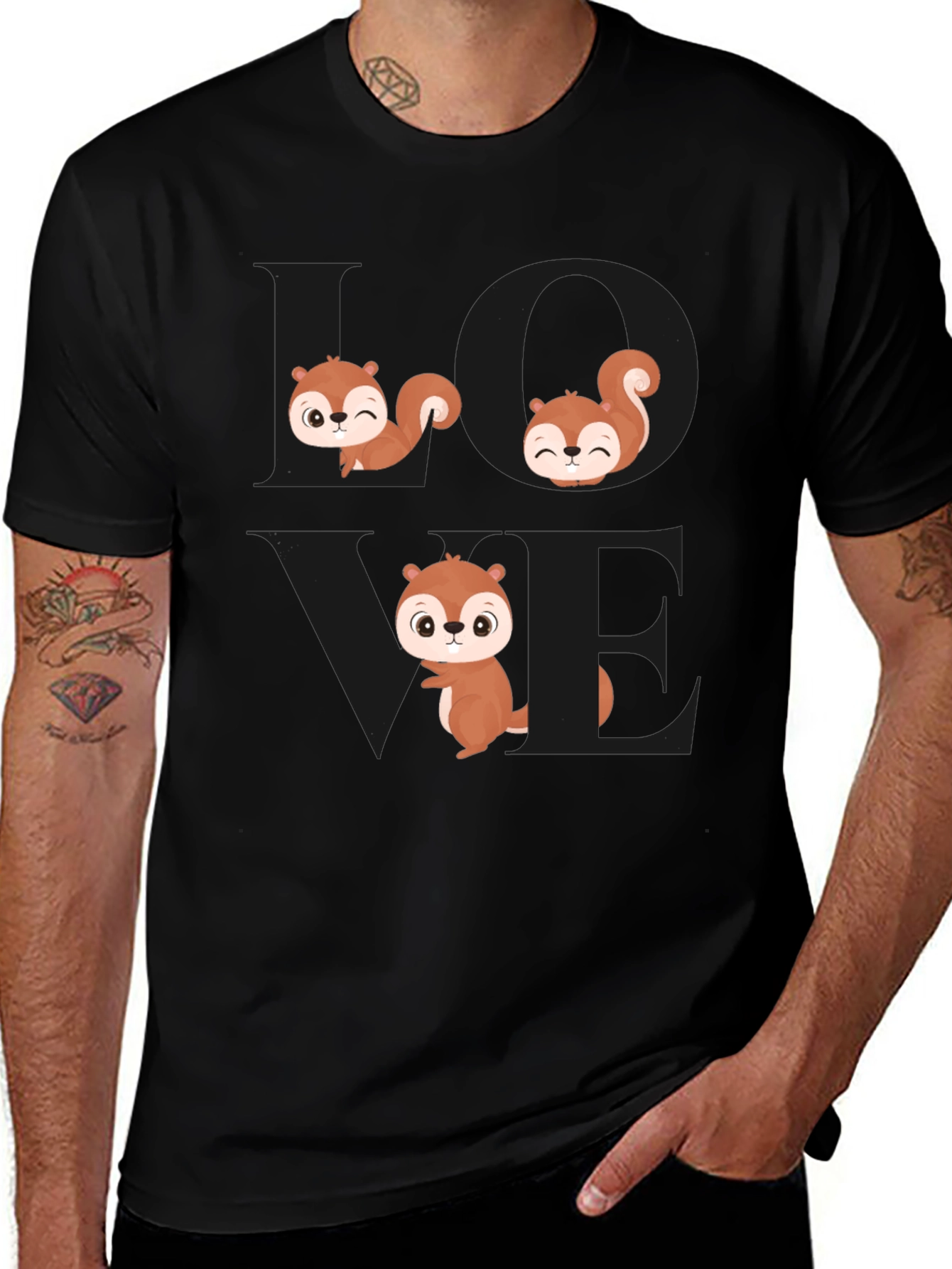 Variant 6 of Squirrel Love Graphic T-Shirt - Cute & Stylish