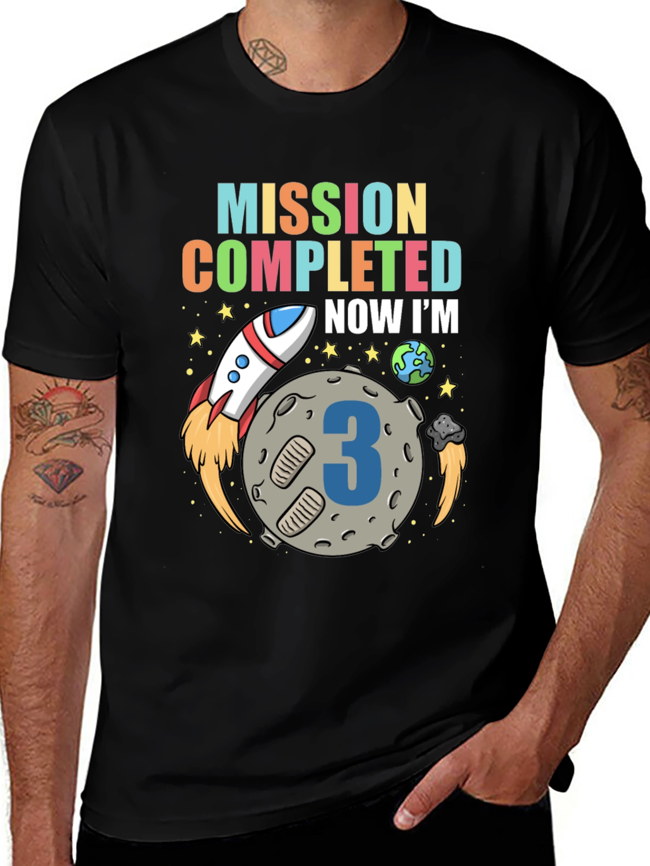 Mission Completed 3rd Birthday Space T-Shirt