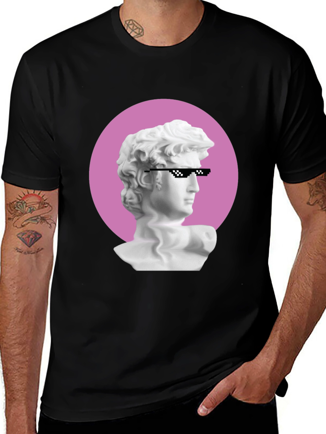 David Sculpture Pixel Sunglasses Graphic Tee