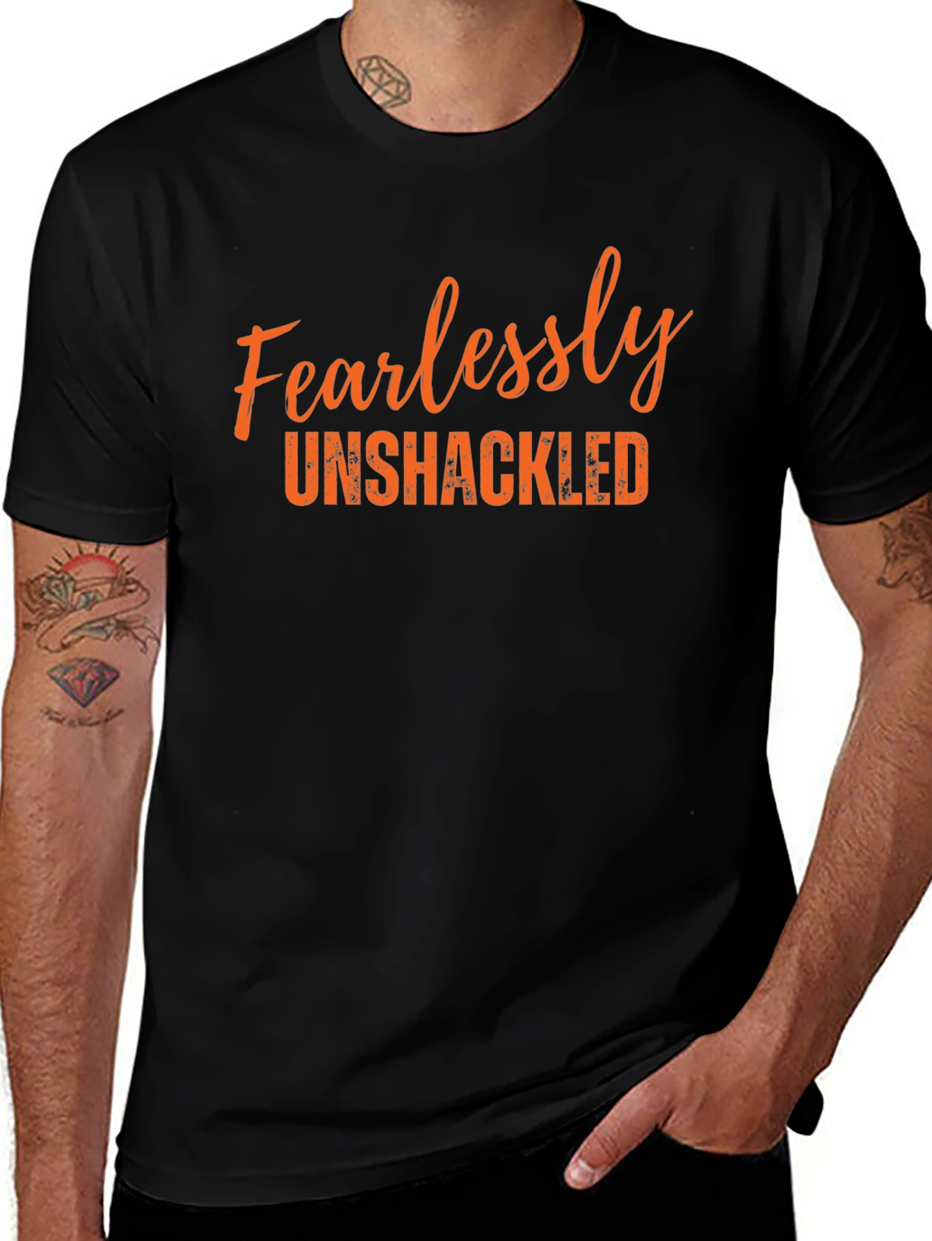 Variant 16 of Fearlessly Unshackled Graphic Tee - Black