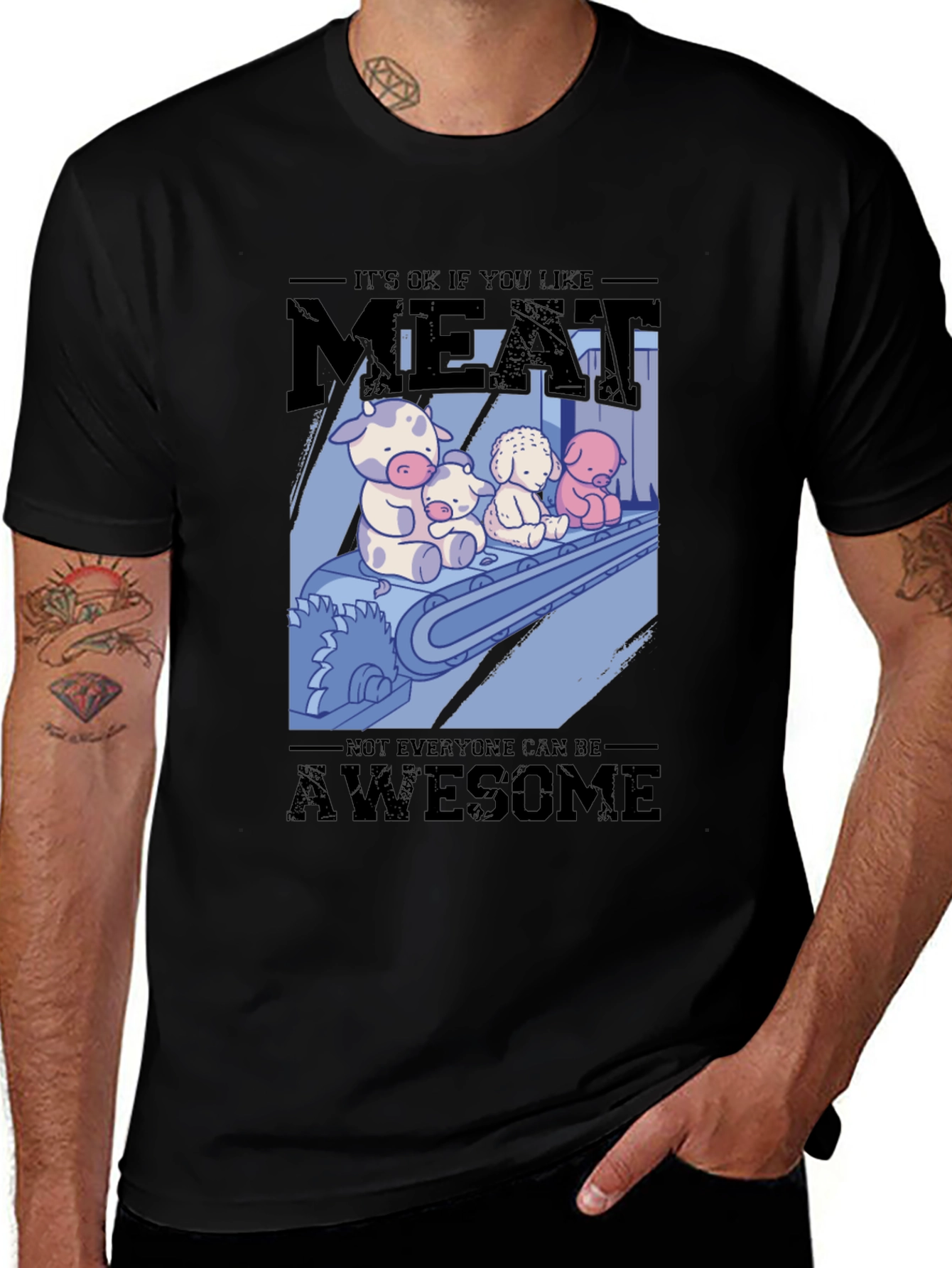 Black Meat Lover's T-Shirt: It's OK if You Like Meat! main image