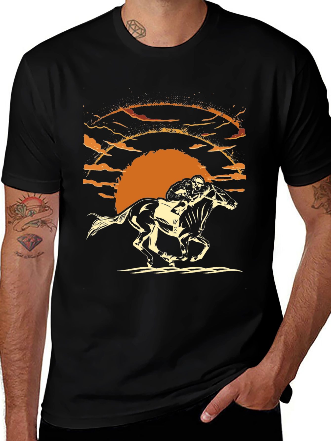 Variant 8 of Horse Racing Sunset Graphic Tee