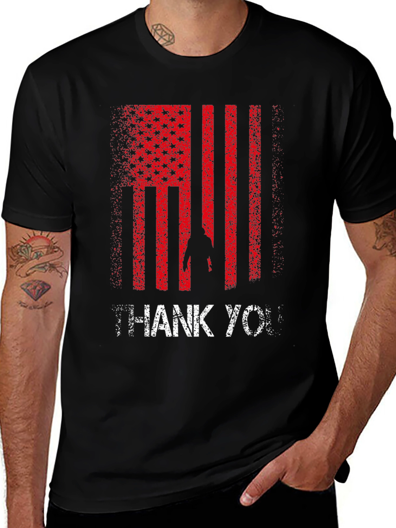 Thank You American Flag Graphic T-Shirt