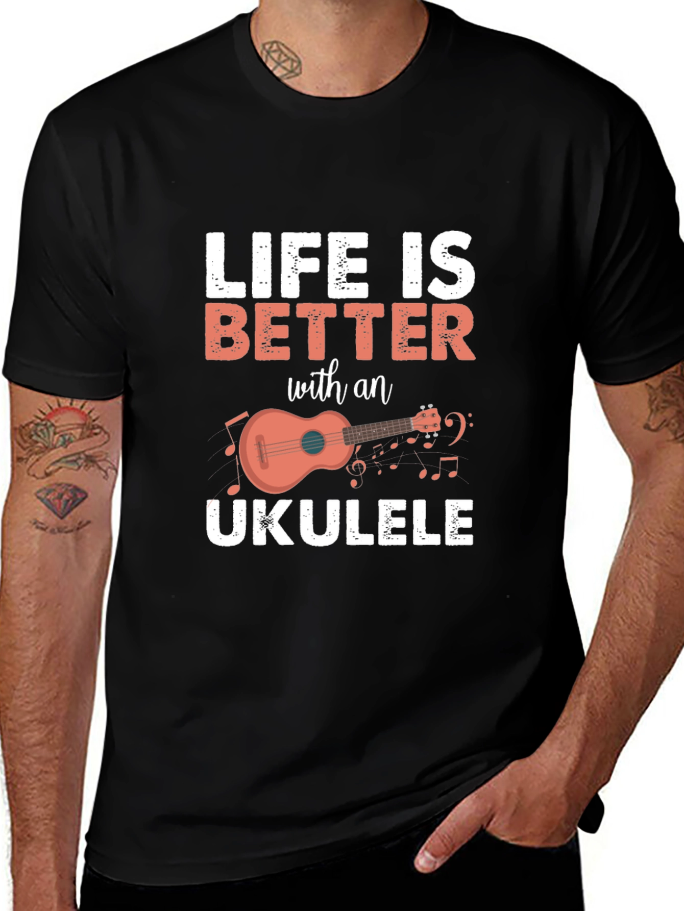 Variant 12 of Life is Better with an Ukulele Graphic T-Shirt