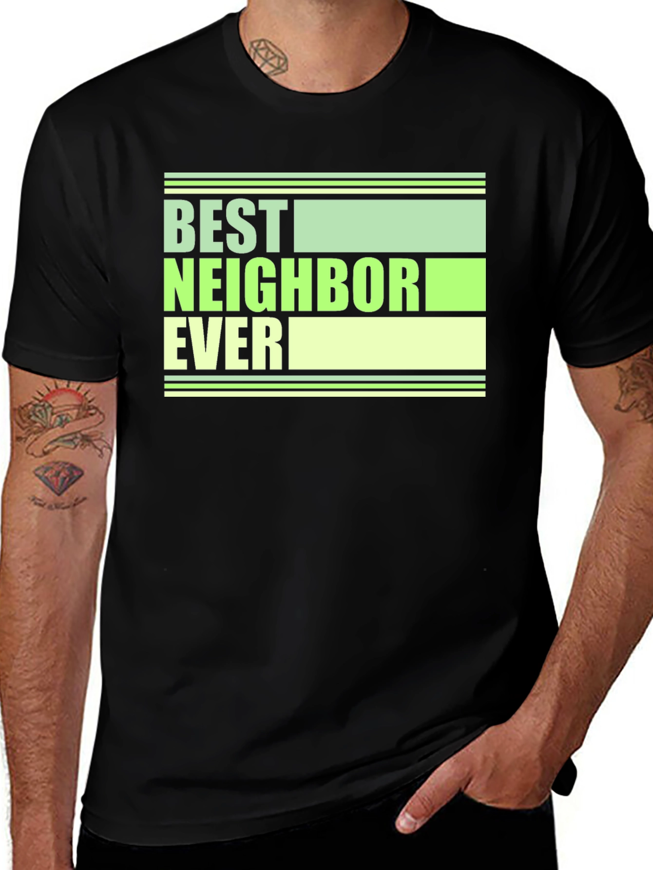 Best Neighbor Ever Graphic Tee - Cool Gift!