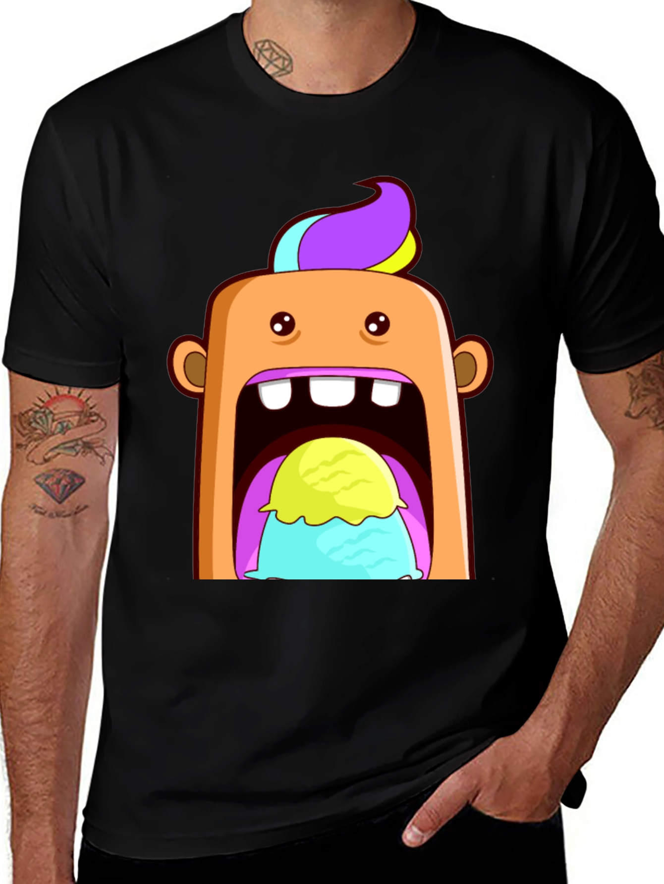 Variant 25 of Monster Eating Ice Cream Graphic Tee