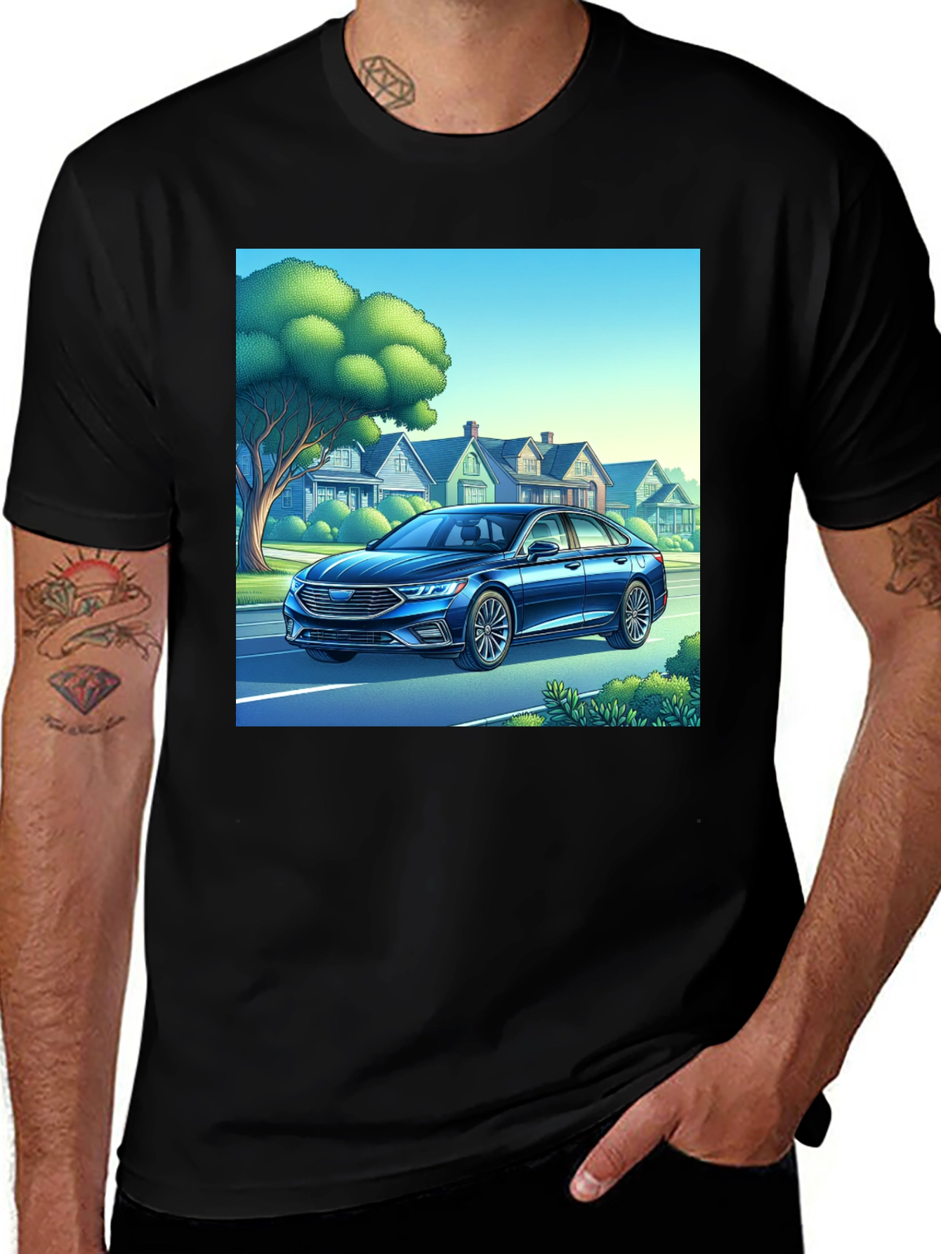 Variant 17 of Car Design Black T-Shirt