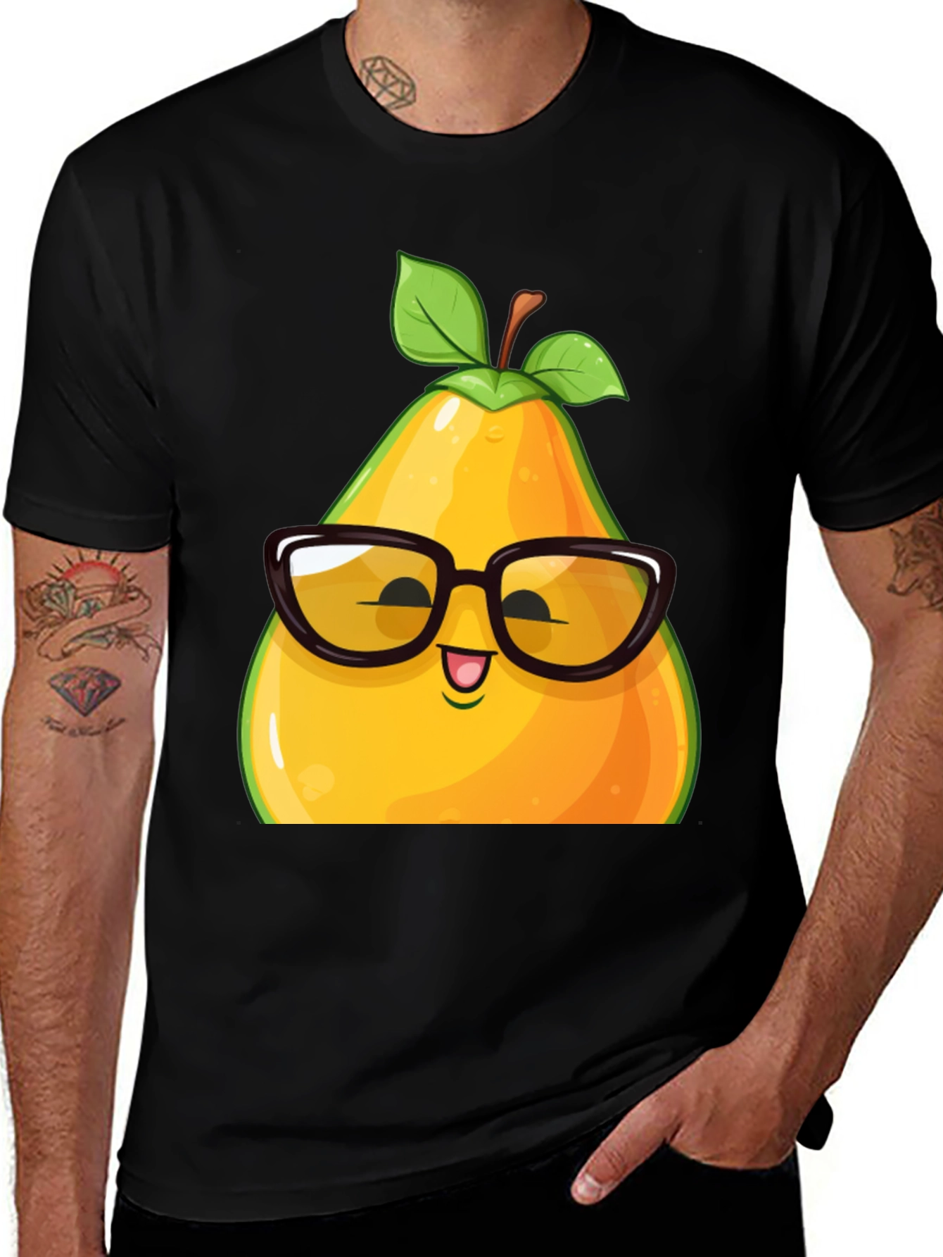 Variant 2 of Funny Pear with Glasses Graphic T-Shirt
