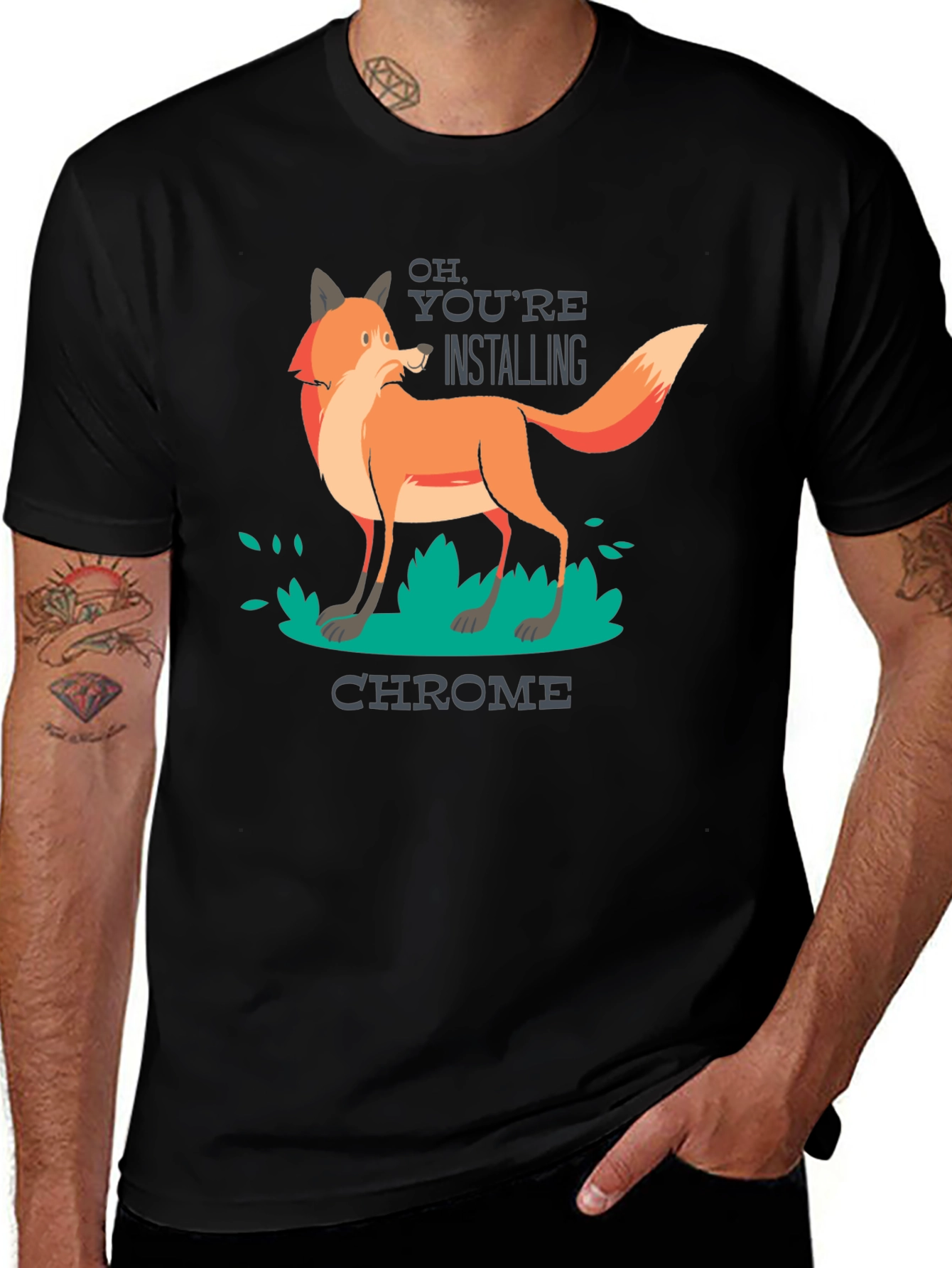 Variant 7 of Firefox vs Chrome T-Shirt - Funny Geek Tee