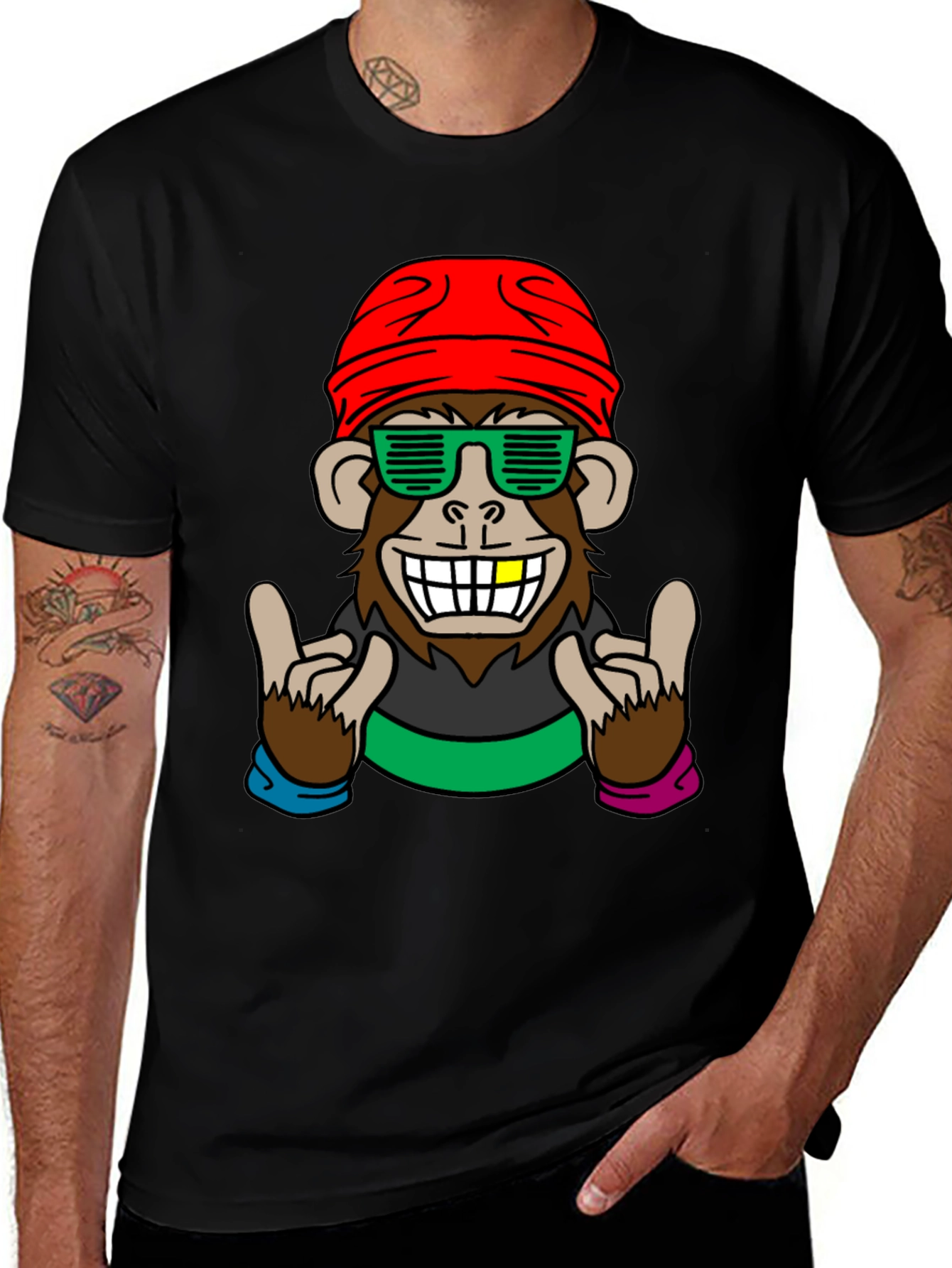 Variant 5 of Cool Monkey Graphic Tee - Fun Novelty Shirt