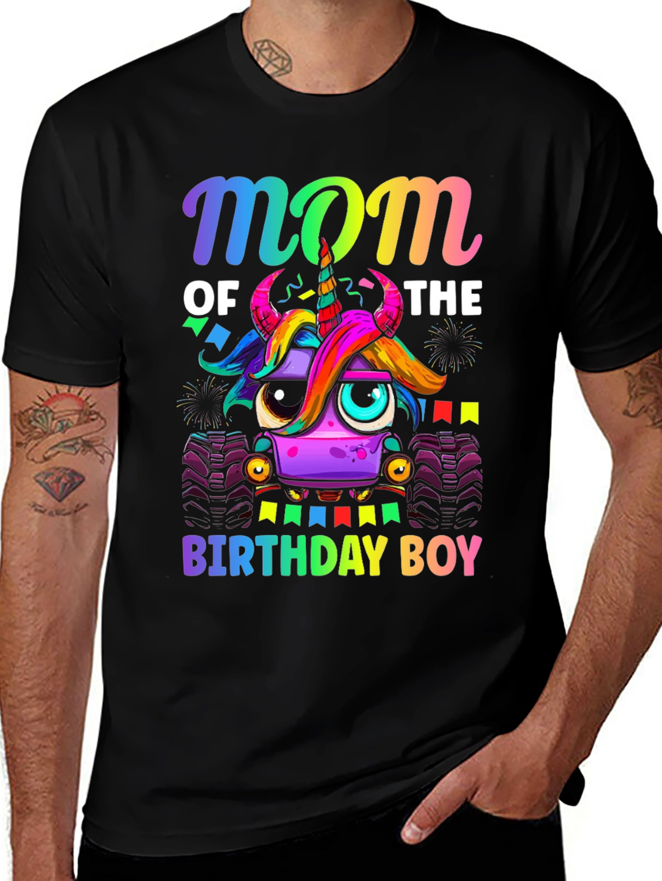 Variant 3 of Mom of the Birthday Boy Unicorn Monster Truck T-Shirt