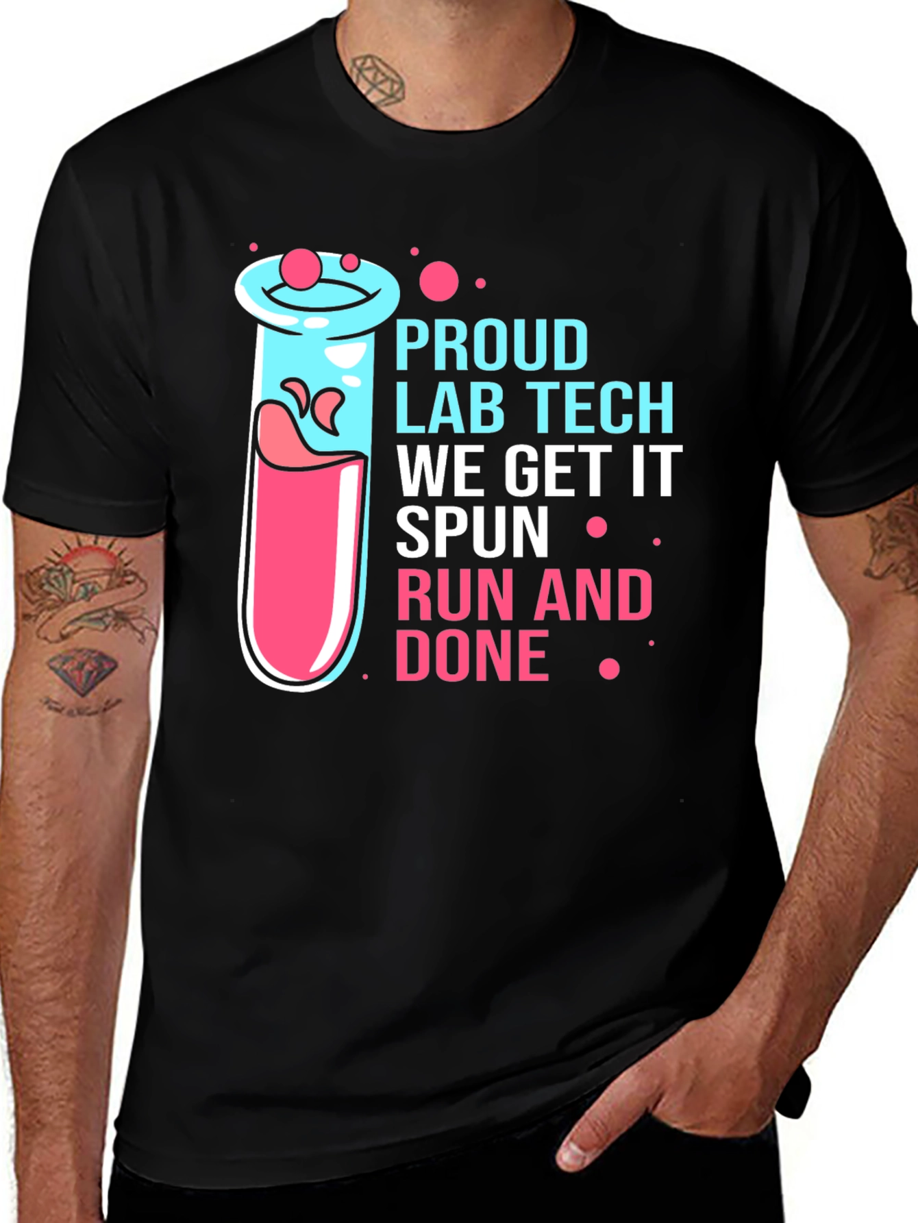 Proud Lab Tech Black T-Shirt