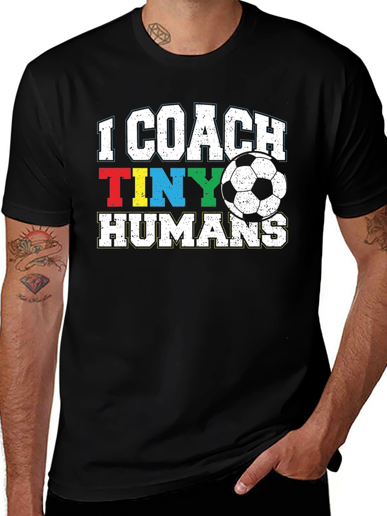 Variant 17 of I Coach Tiny Humans Soccer T-Shirt