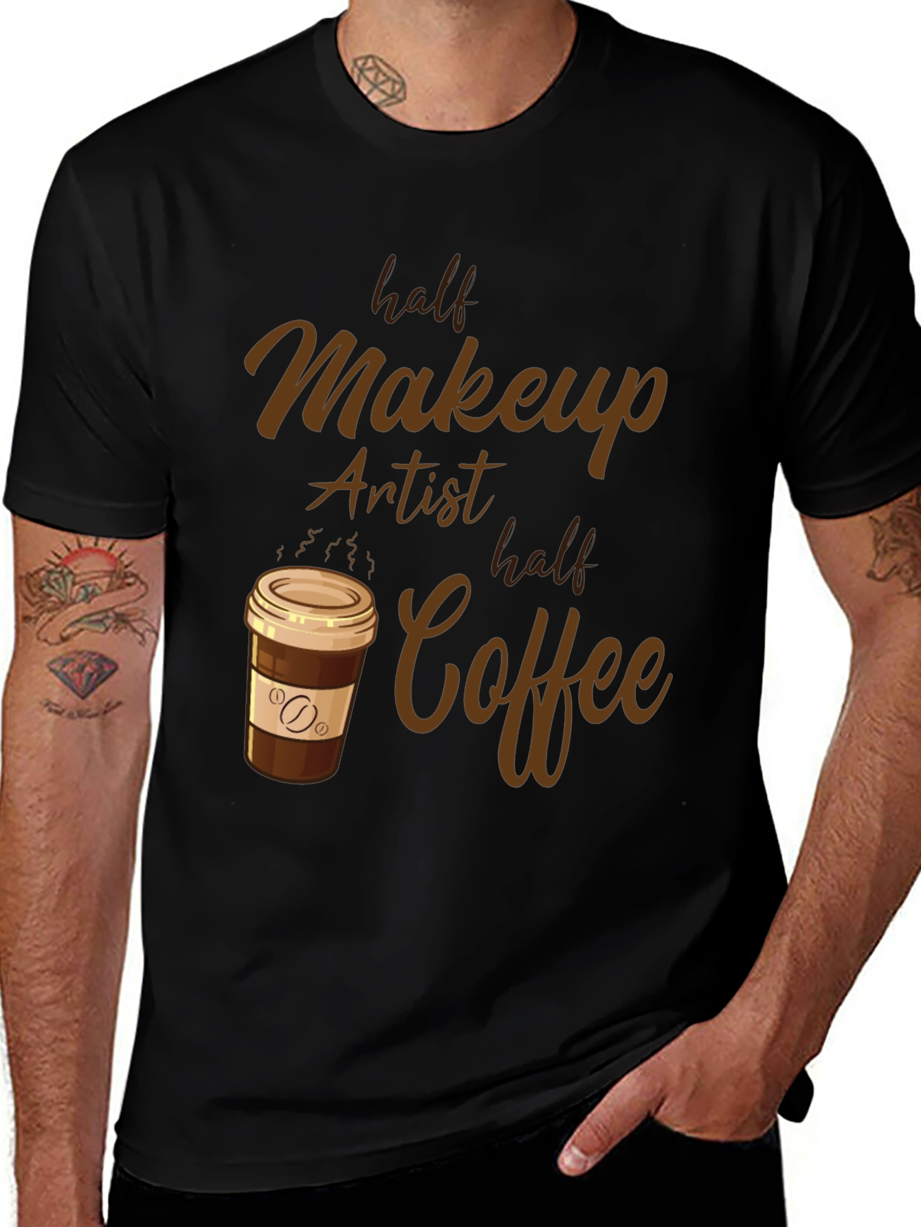 Variant 17 of Half Makeup Artist Half Coffee T-Shirt