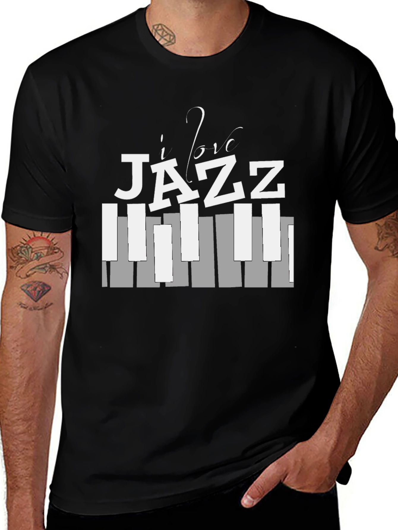 Variant 5 of I Love Jazz T-Shirt - Stylish Music Tee