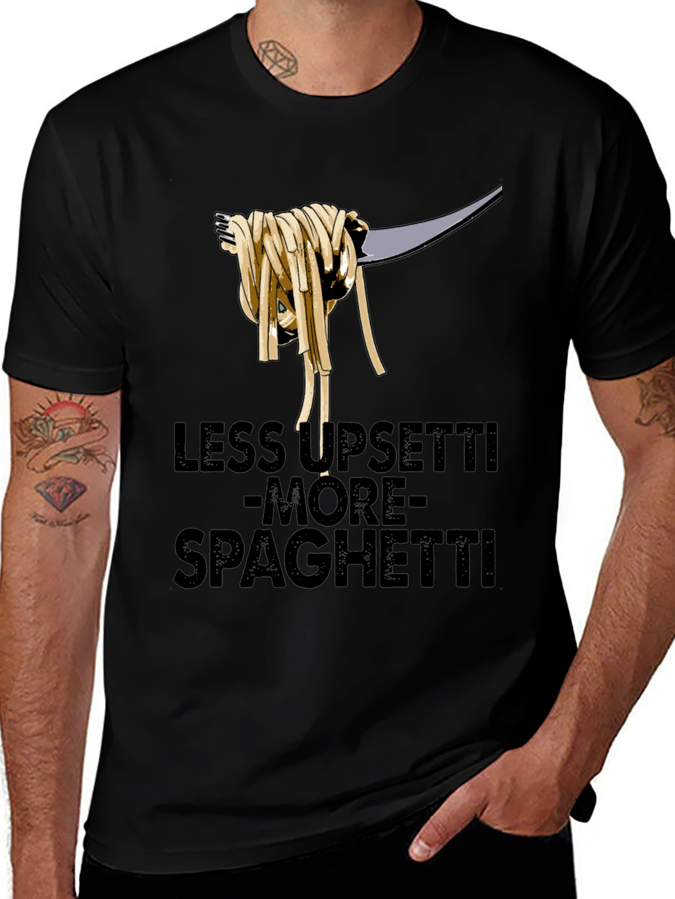 Variant 17 of Less upsetti more spaghetti t-shirt