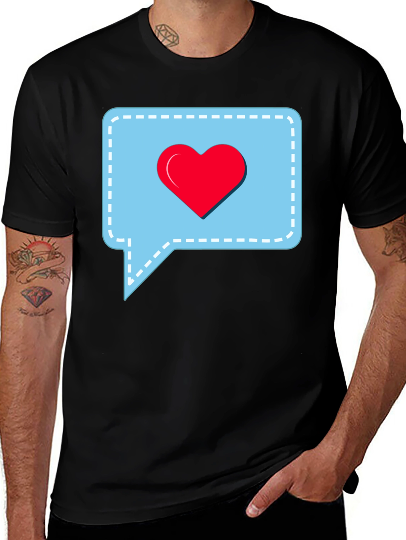 Variant 9 of Love Message Black T-Shirt