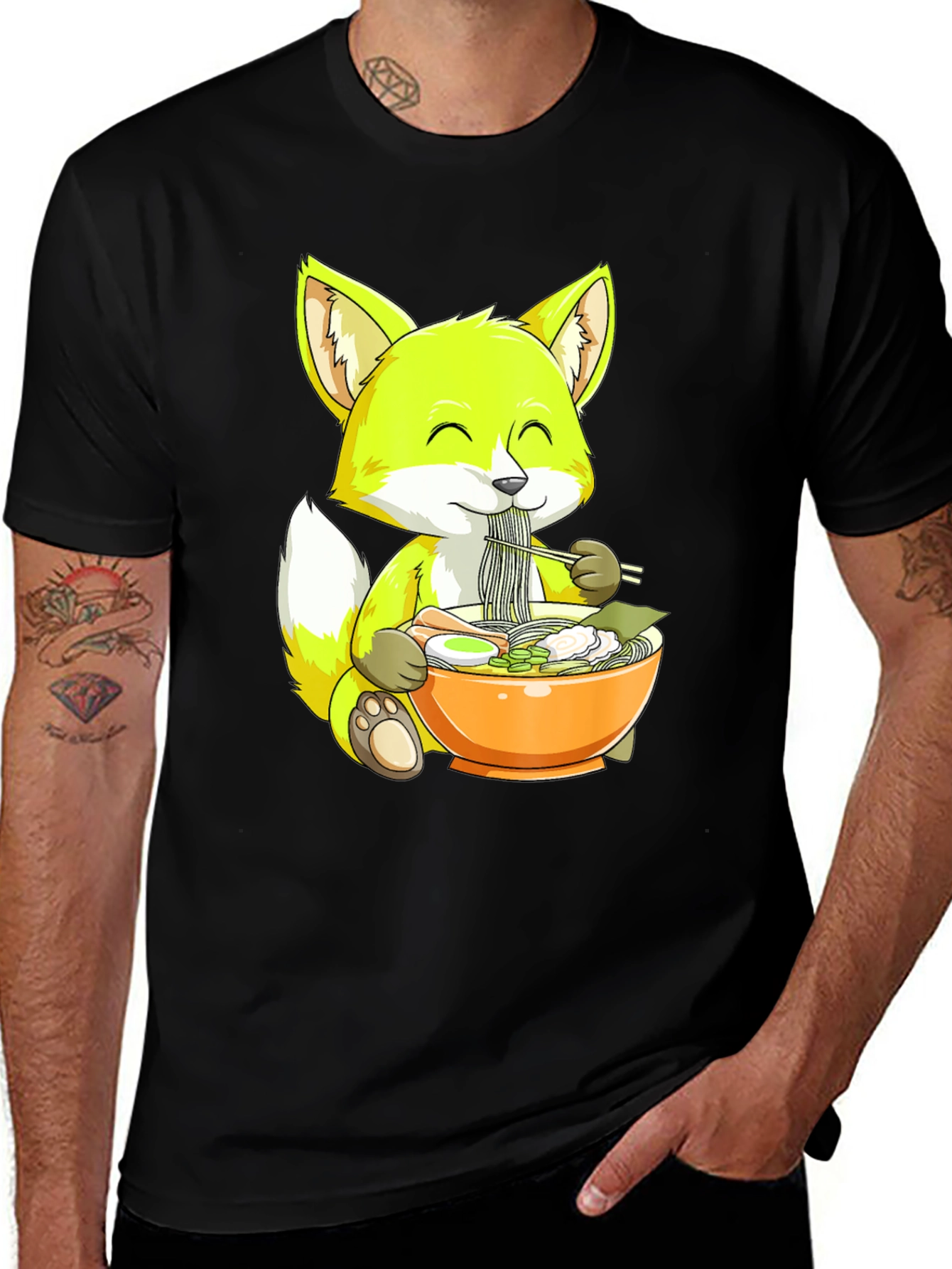 Variant 8 of Fox Ramen T-Shirt - Cute Anime Style Tee