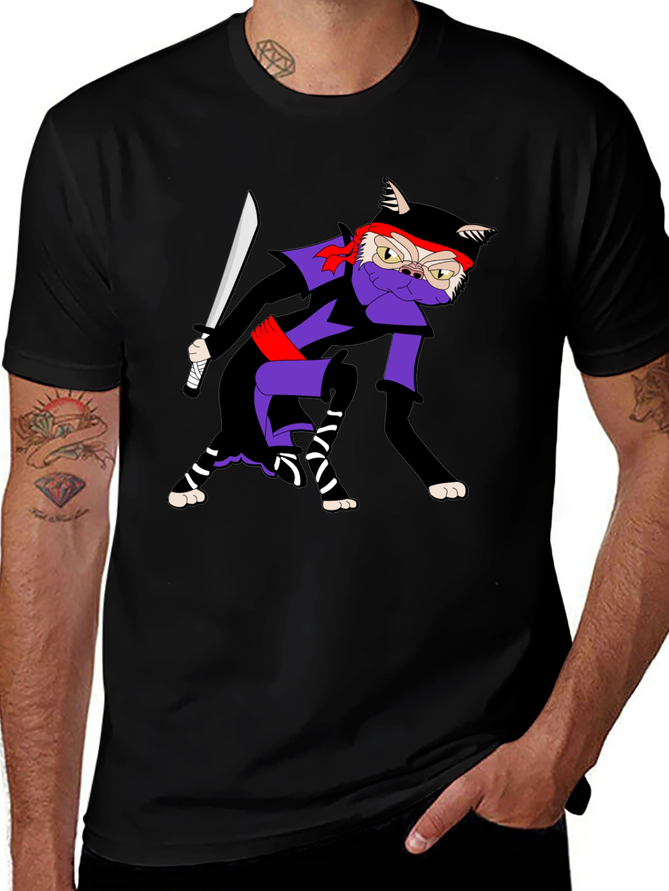 Variant 24 of Ninja Cat Graphic T-Shirt - Stealth Style
