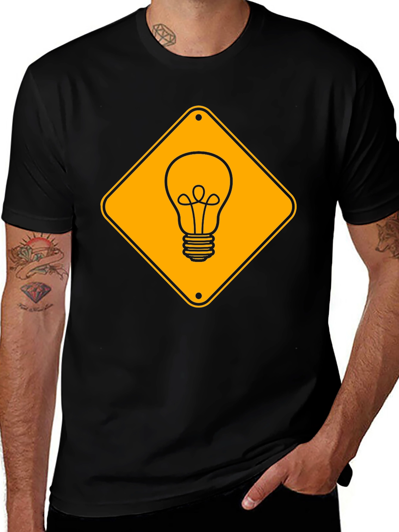 Idea Bulb Black T-Shirt