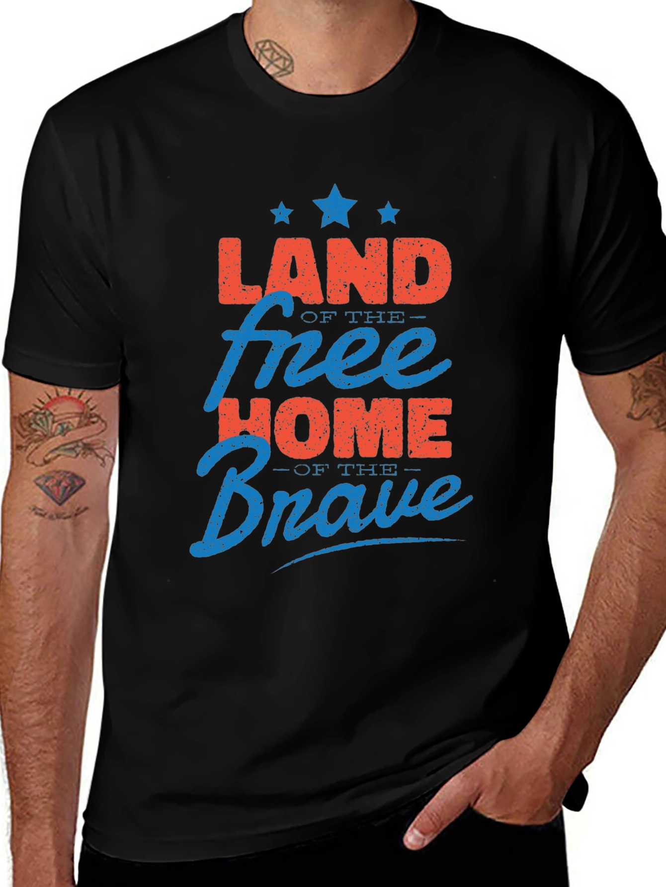 Variant 24 of Patriotic Land of Free Home of Brave Graphic T-Shirt