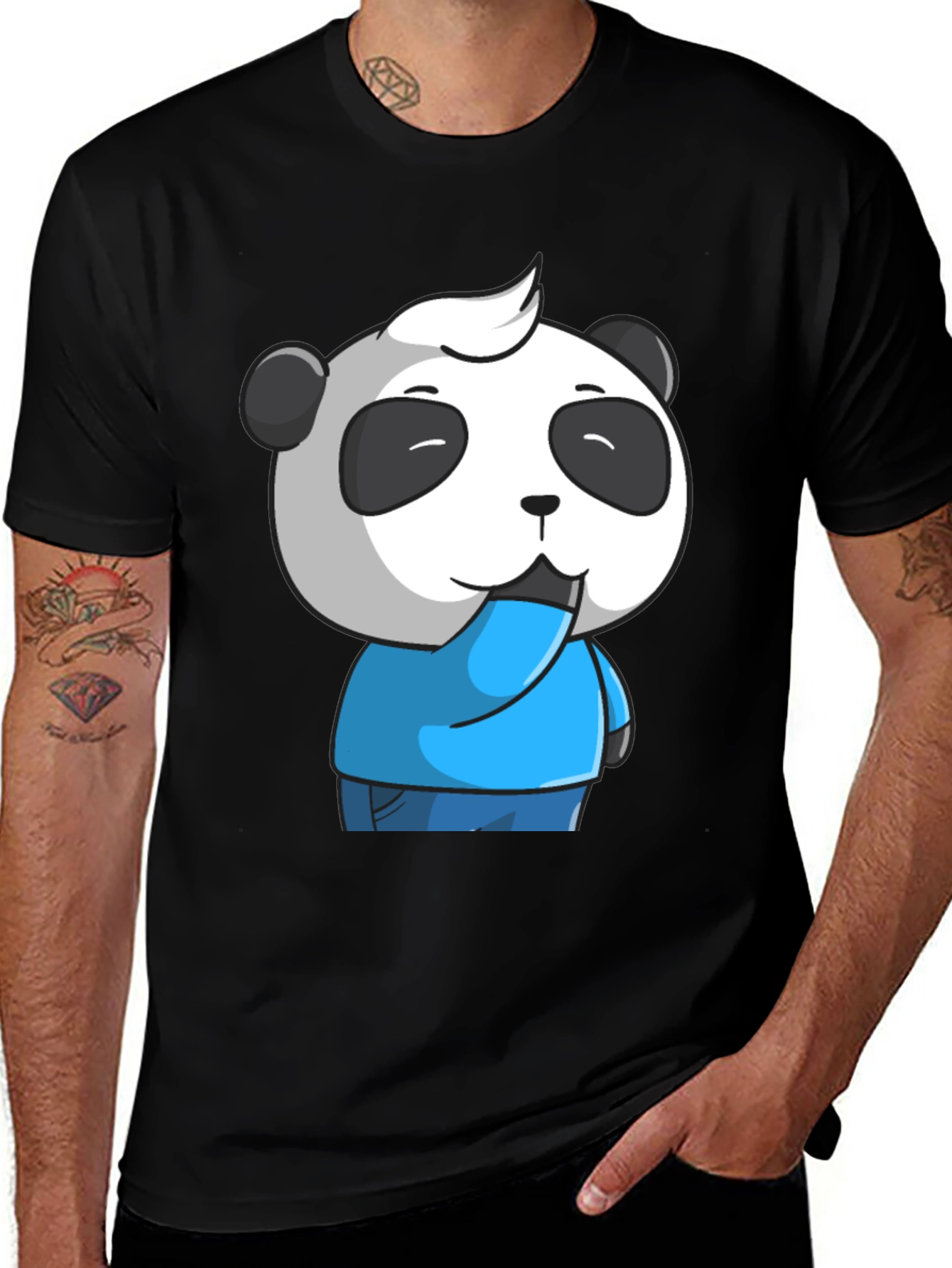 Variant 29 of Panda Cartoon Graphic Tee - Fun Style