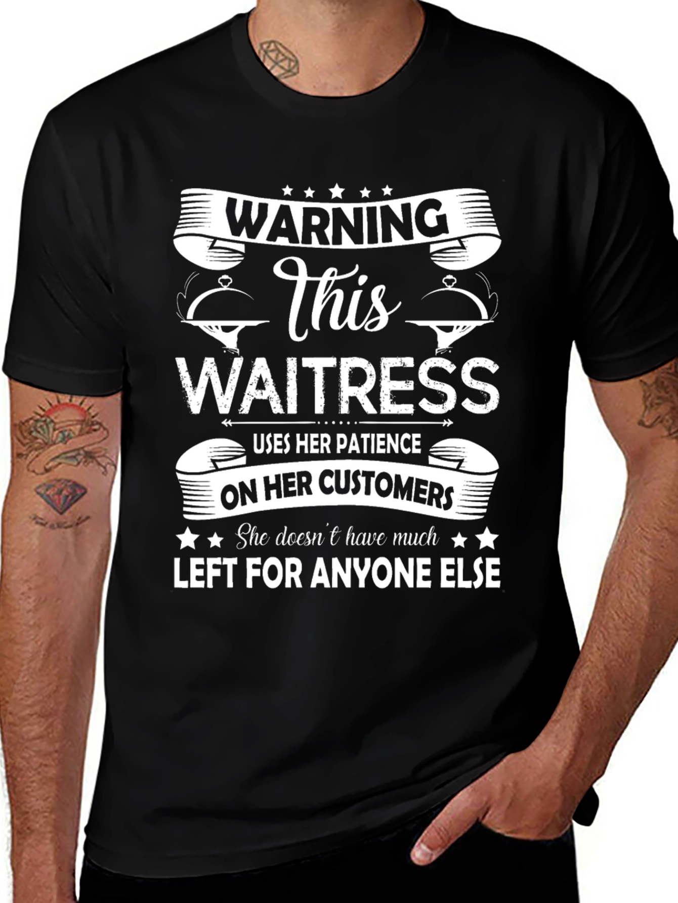 Variant 19 of Warning Waitress T-Shirt - Funny Server Tee