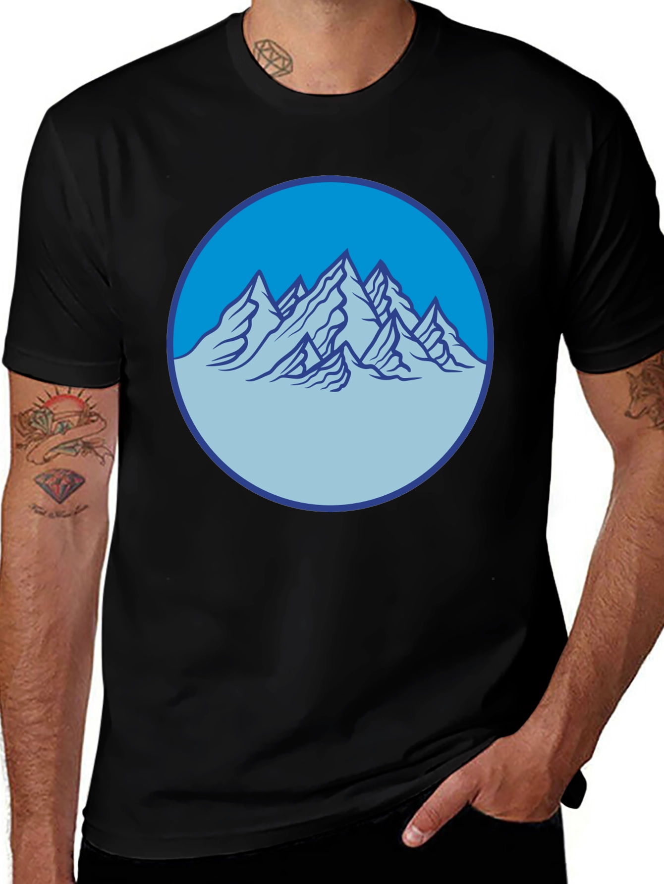 Mountain Graphic Tee - Black Casual Shirt