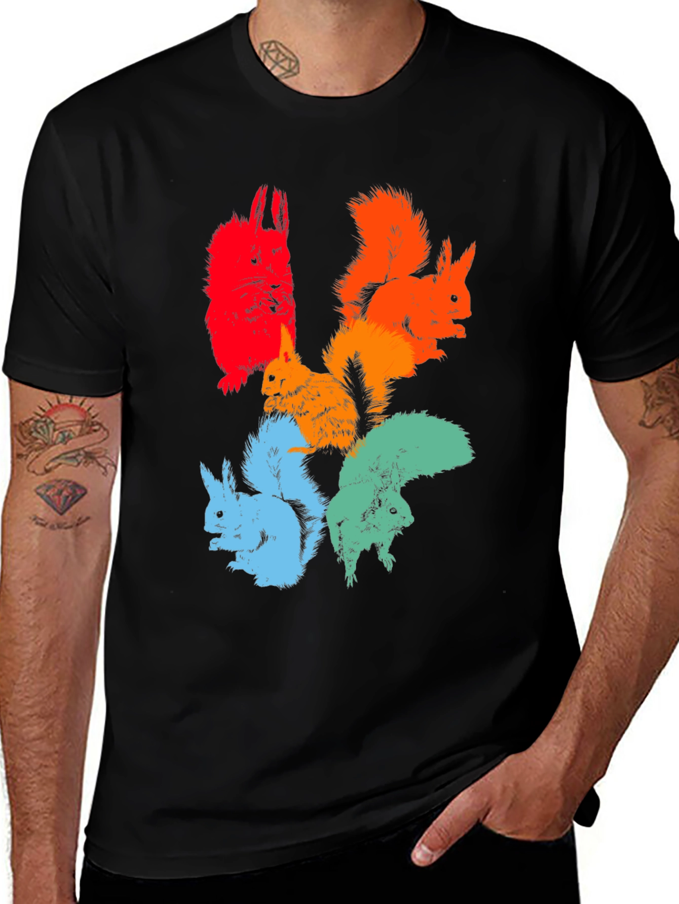 Variant 17 of Colorful Squirrel Graphic Tee