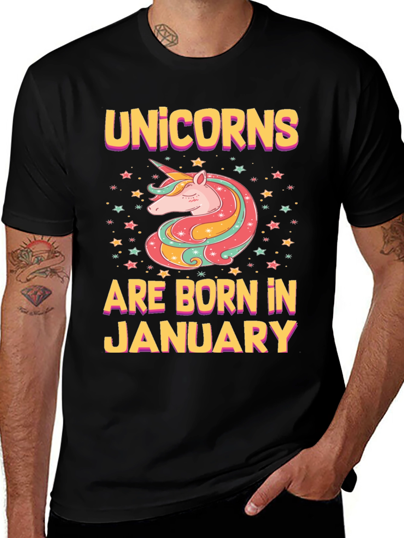 Variant 14 of Unicorns Born in January Graphic Tee
