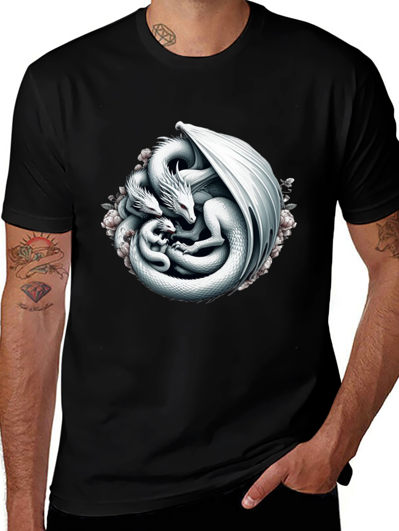 Variant 26 of Dragon Family Black T-Shirt