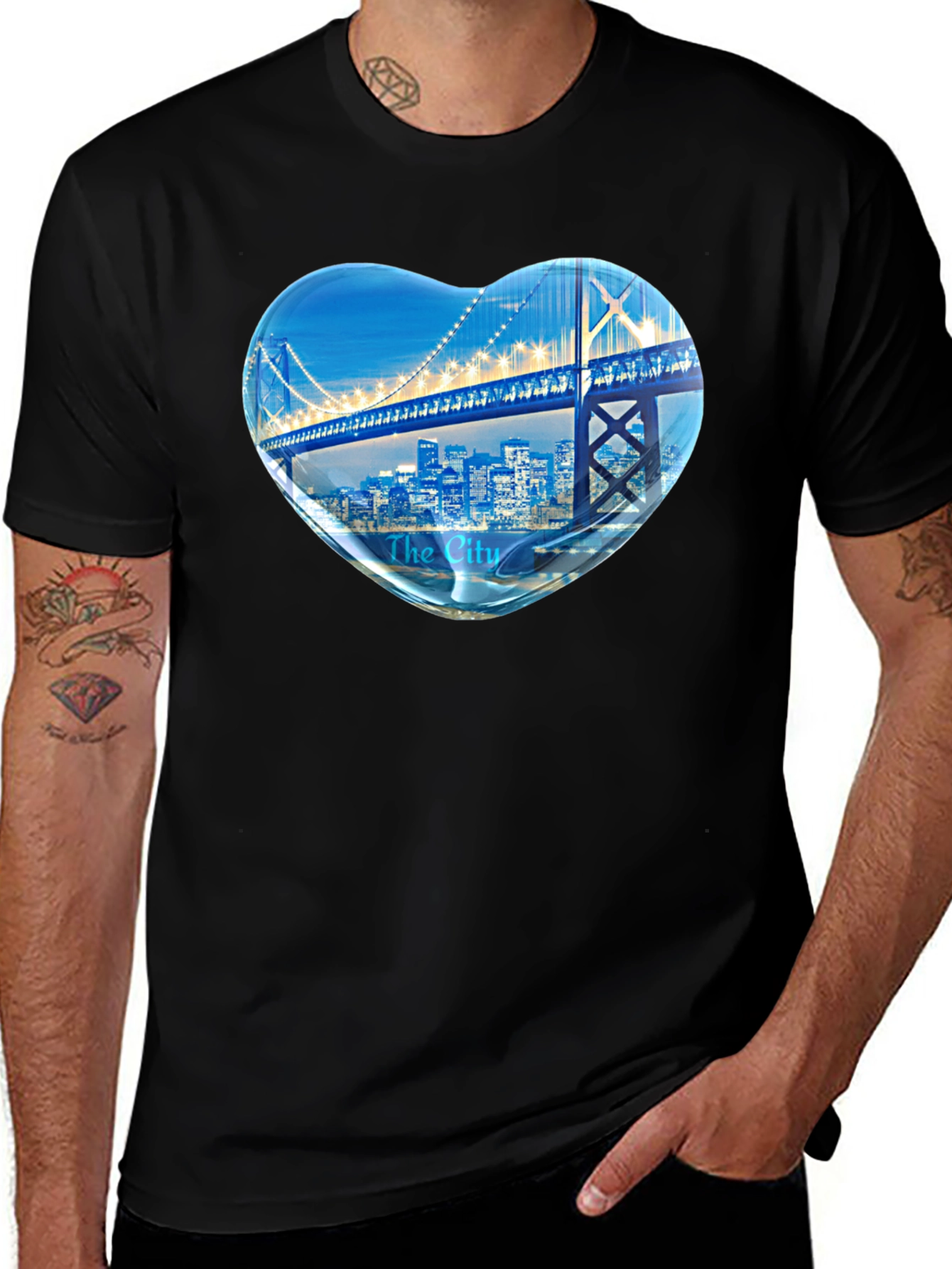 Variant 19 of Cityscape Heart Graphic Tee - Soft Cotton Blend