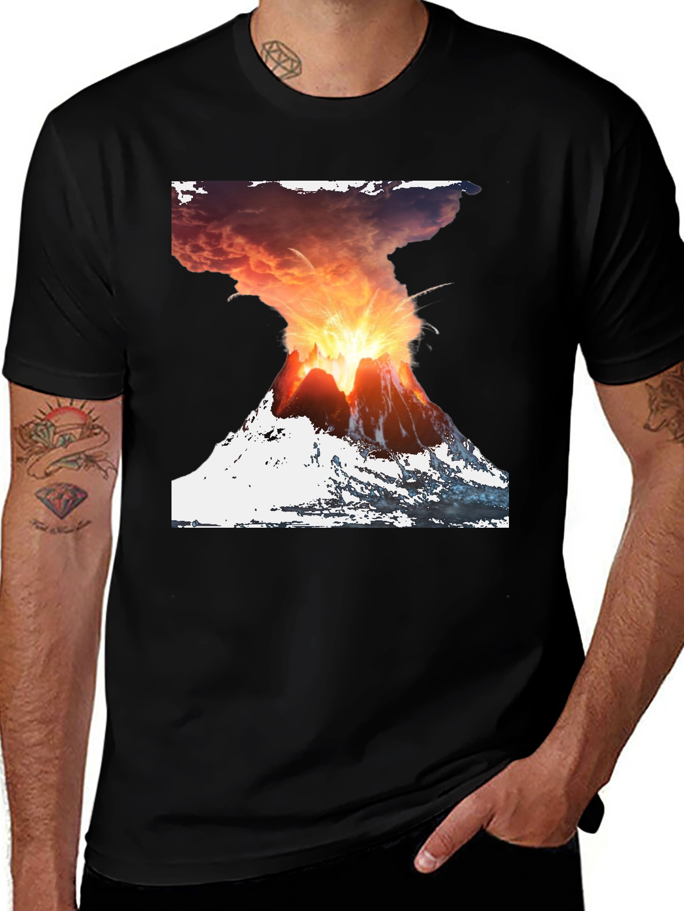 Variant 30 of Volcano Eruption Graphic Print Tee