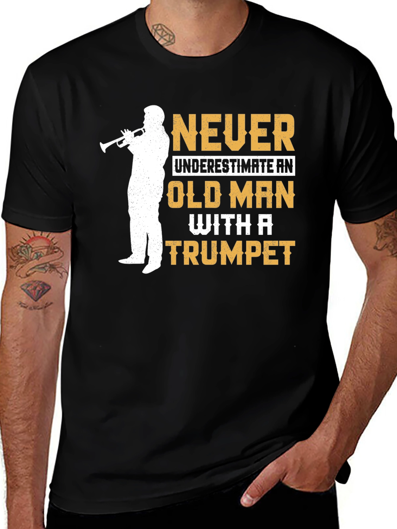 Variant 11 of Never Underestimate Old Man Trumpet T-Shirt