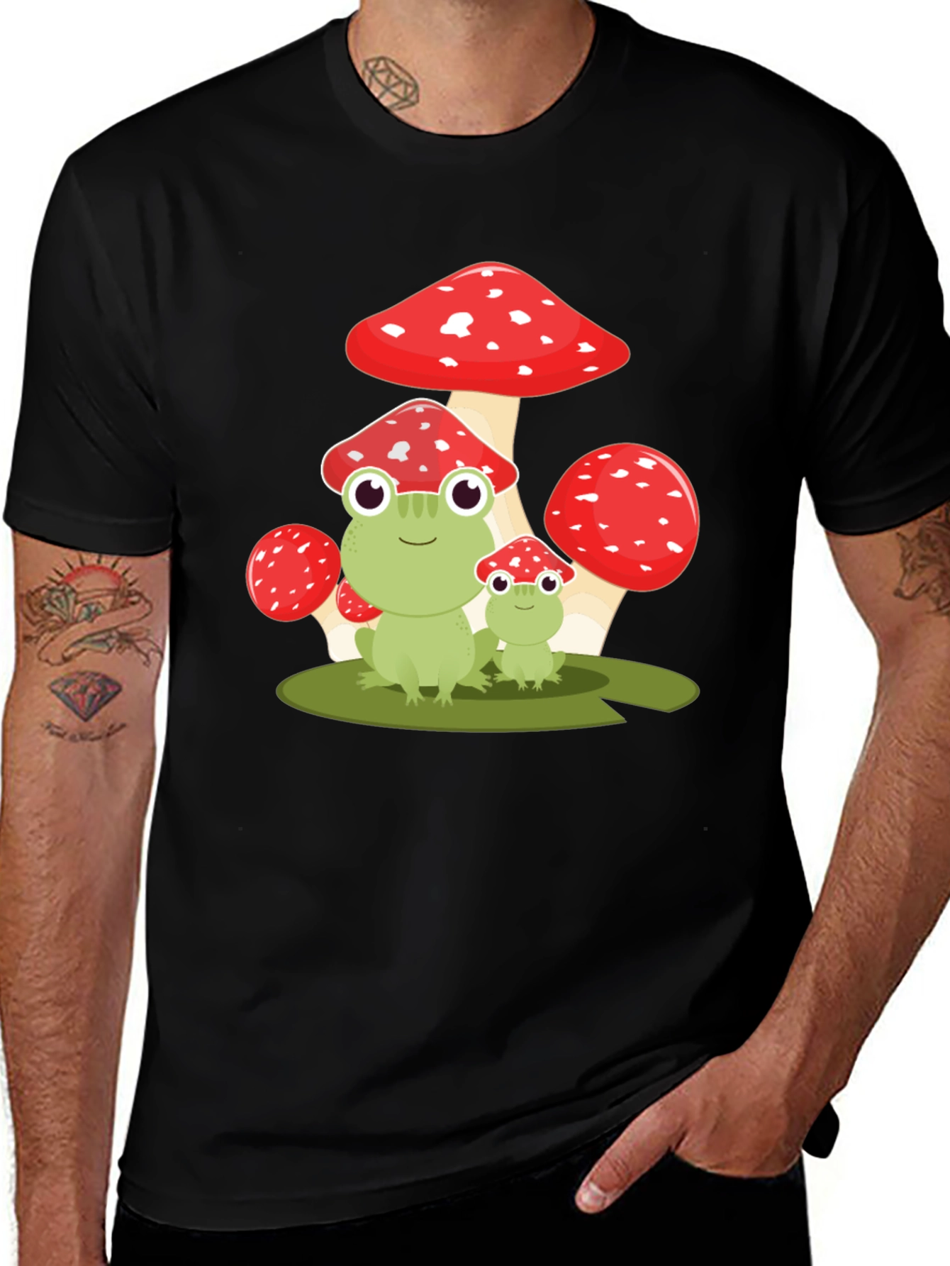 Variant 12 of Mushroom Frog Tee - Cute Graphic Novelty Shirt